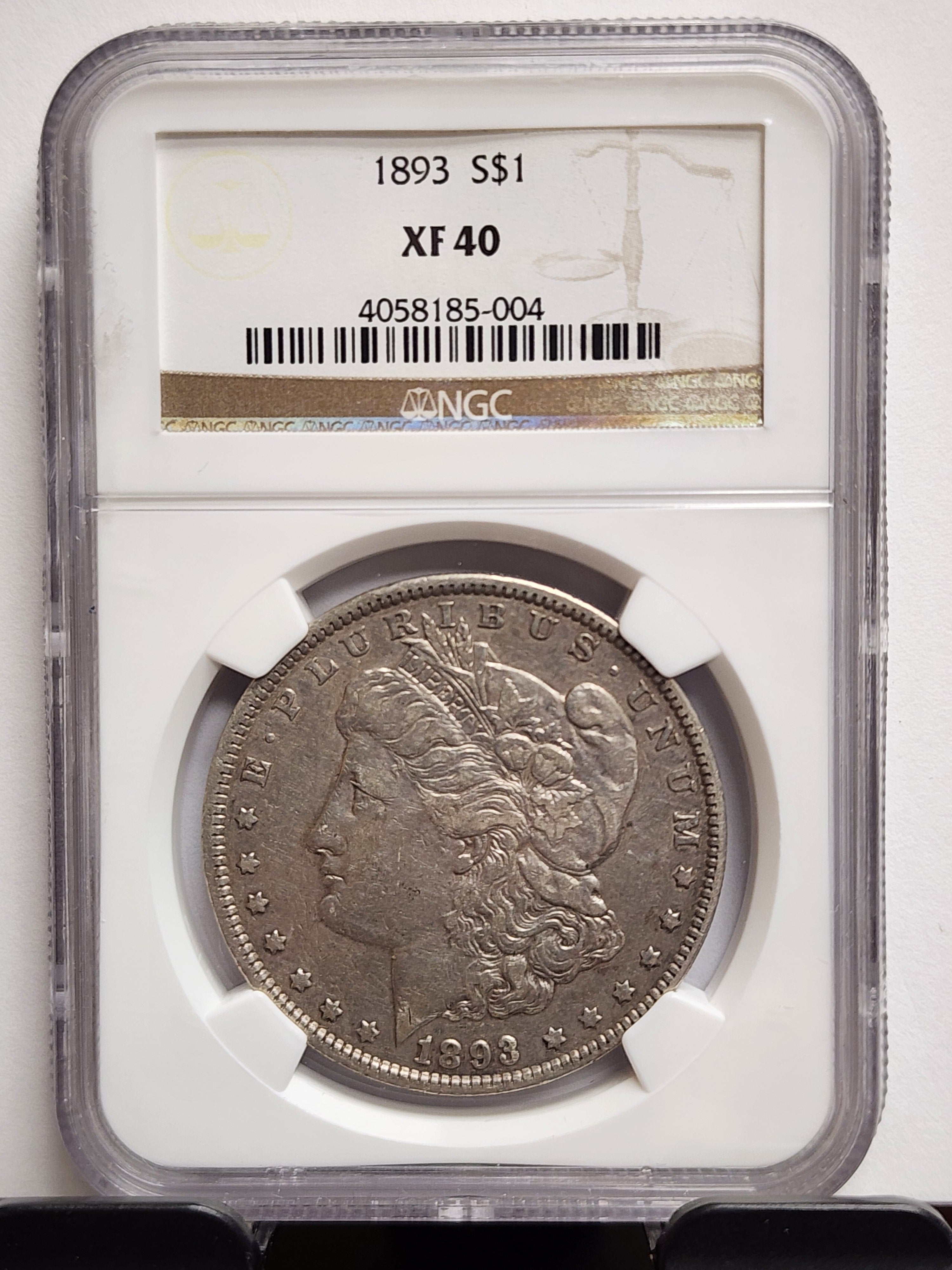 1893 Morgan Silver Dollar, Pleasant Eye Appeal, NGC XF-40, Store SALE #GDR0289