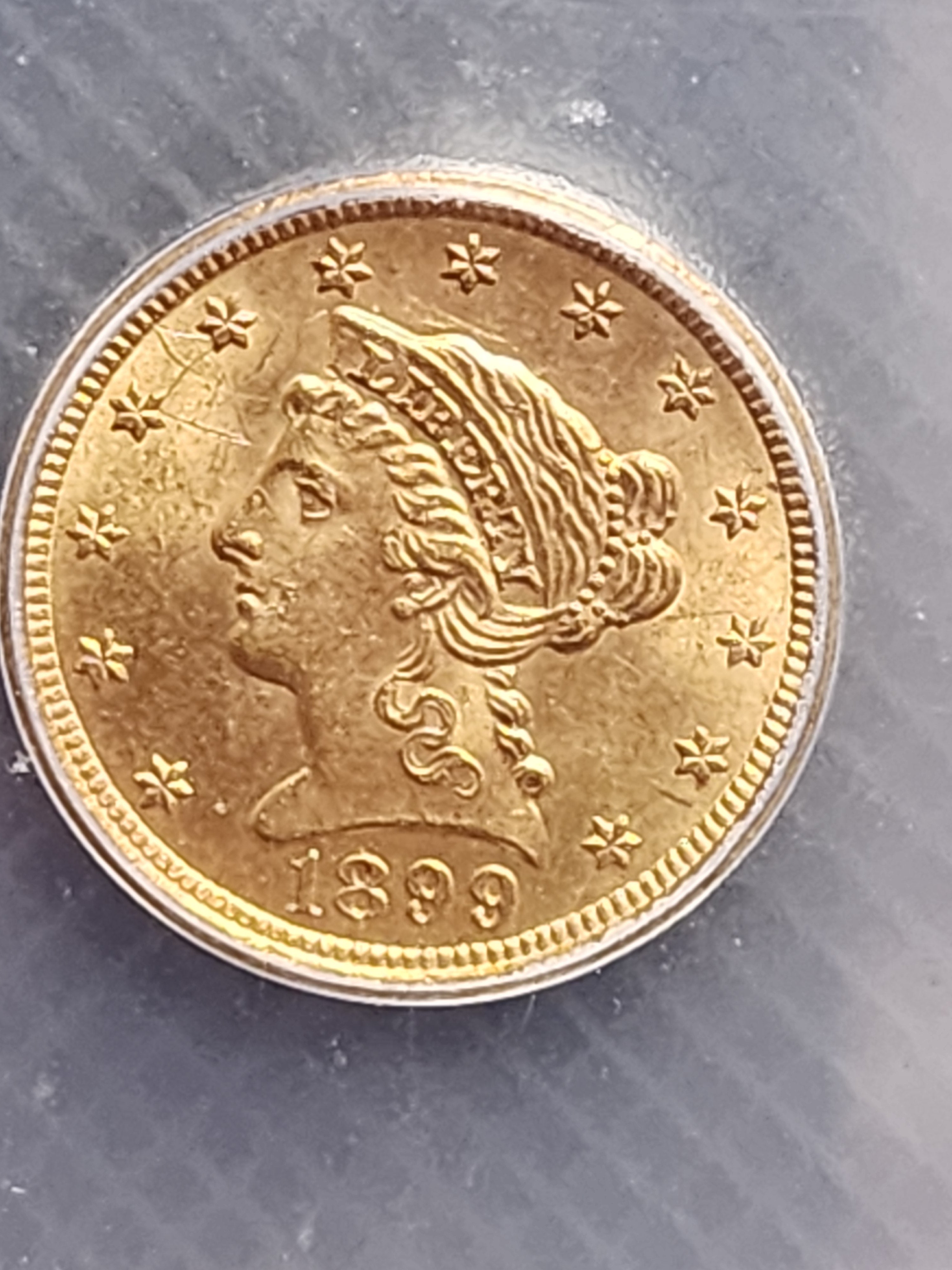 1899 $2.50 Quarter Gold Eagle, ICG MS65, Gold Coin, Store Sale#G0101.