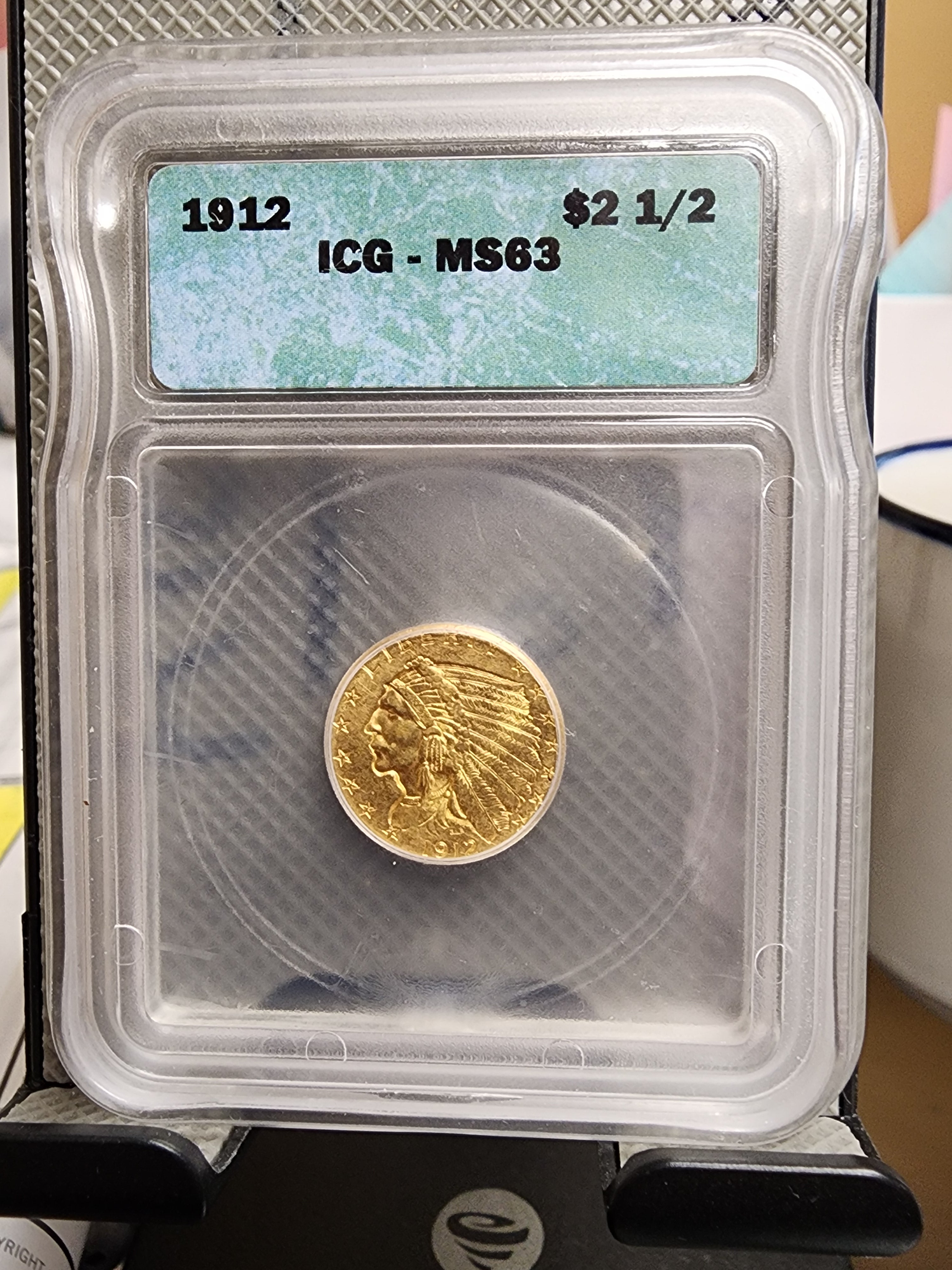 1912 $2.50 Quarter Gold Eagle, ICG MS63, Gold Coin, Store Sale#G0106.