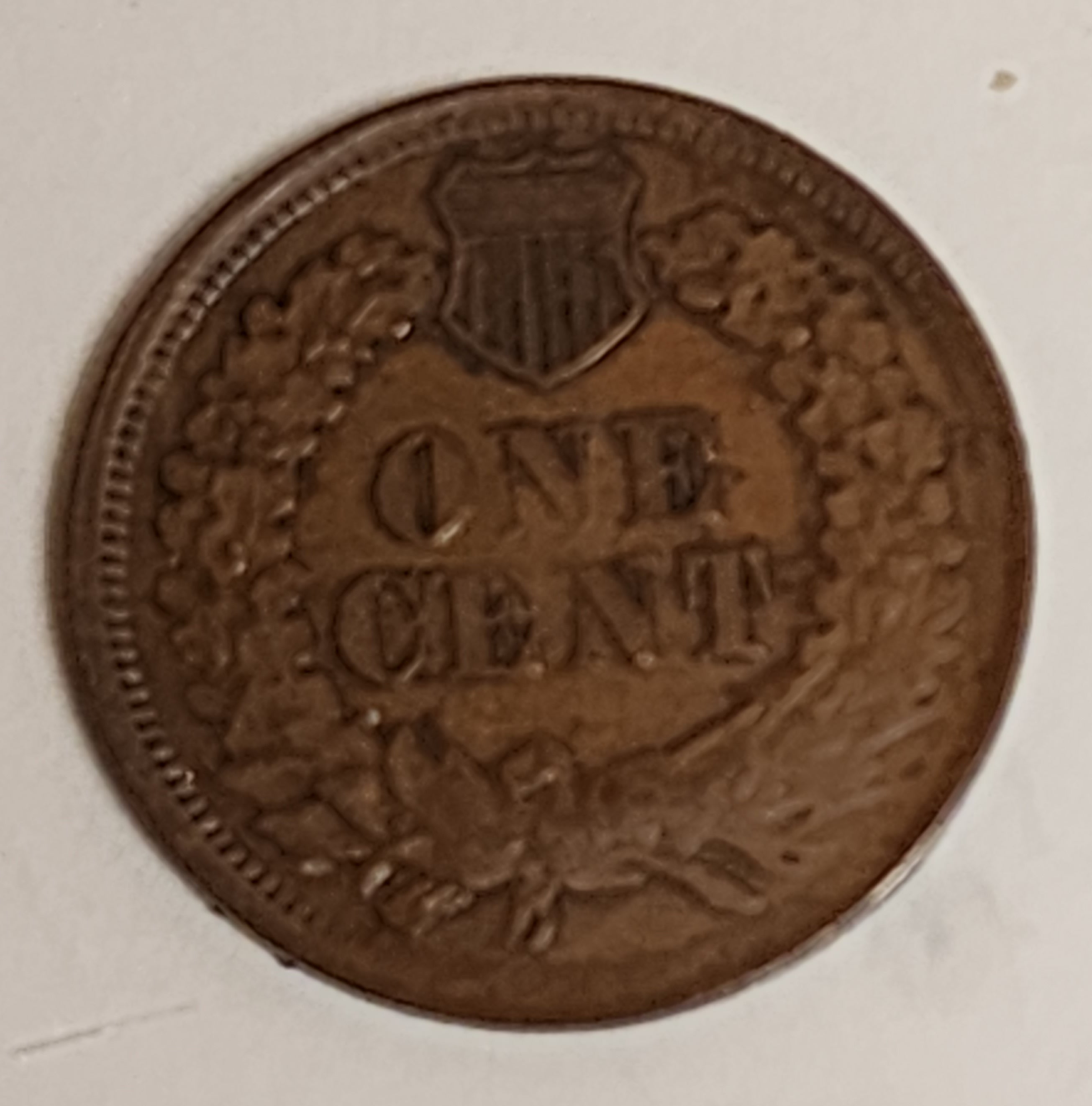 1867 Indian Head Cent, Overdate, Extra Fine Circulated Coin, Store #CT0545