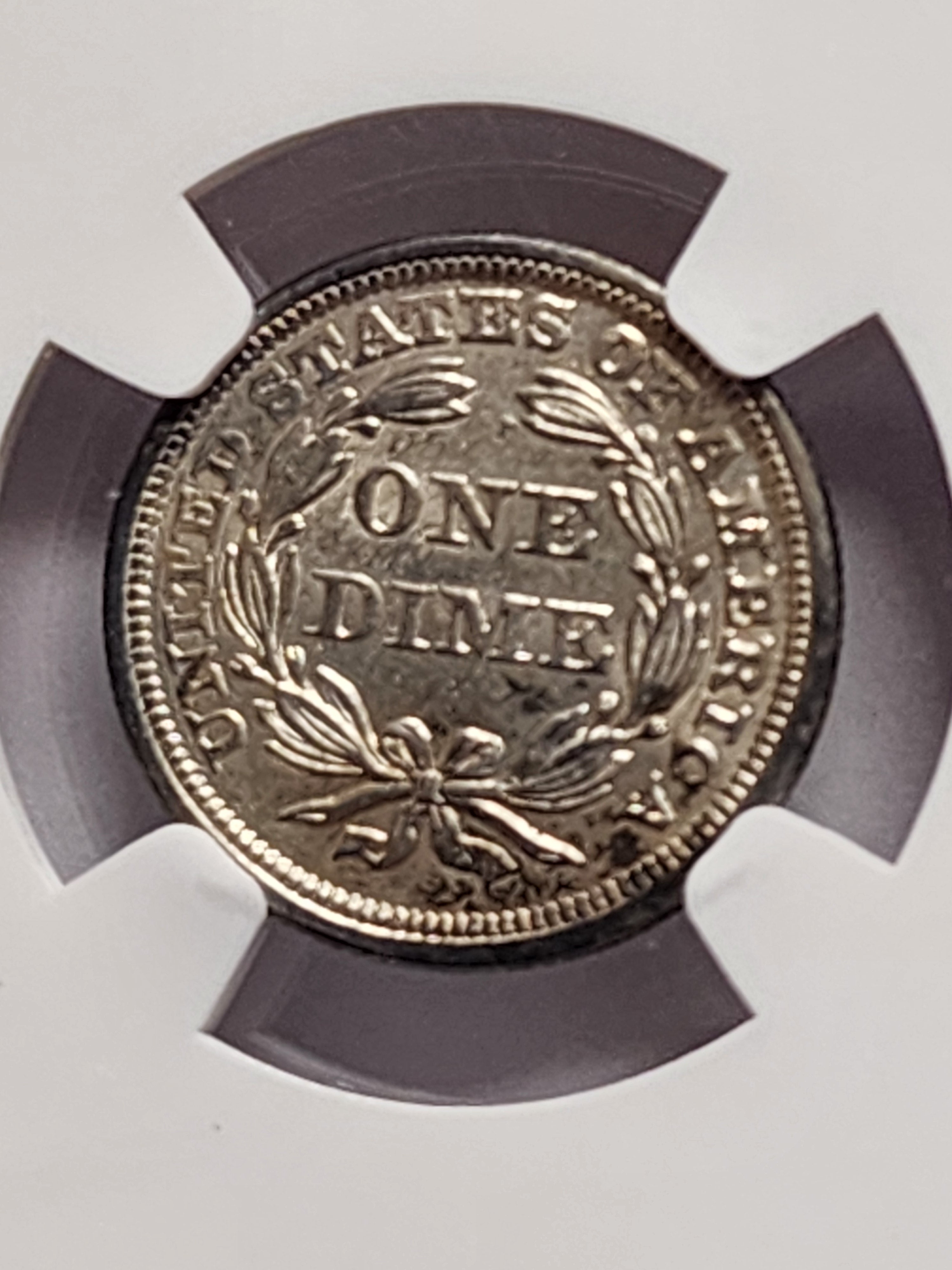 1859 Seated Liberty Silver Dime, NGC Certified AU-58, Store Sale #GDE030.