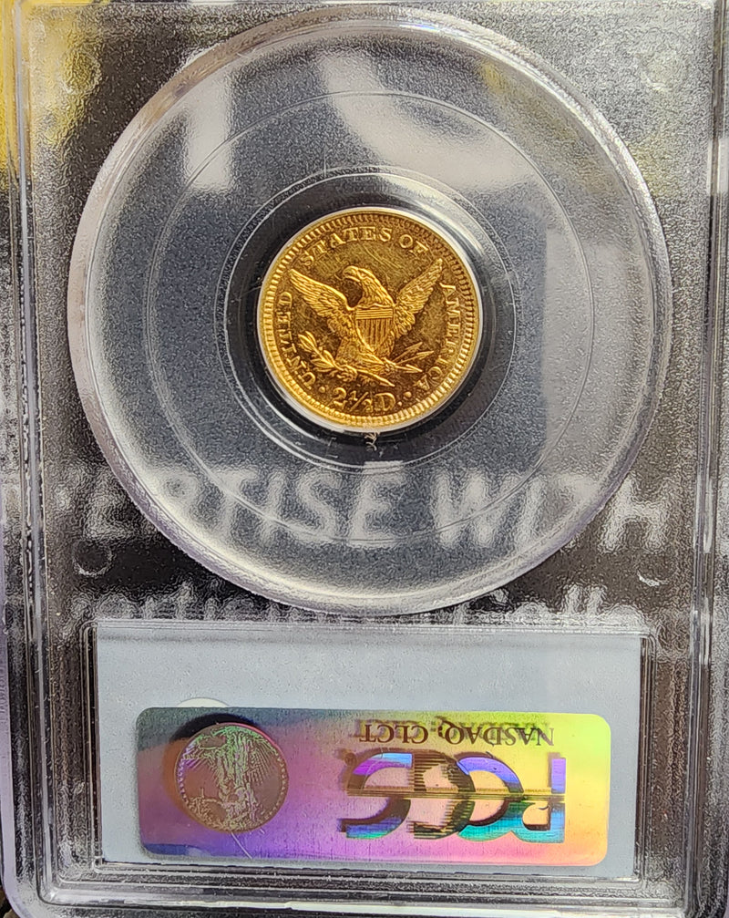 1861 $2.50 Quarter Gold Eagle, New Reverse, PCGS MS-63, Store Sale