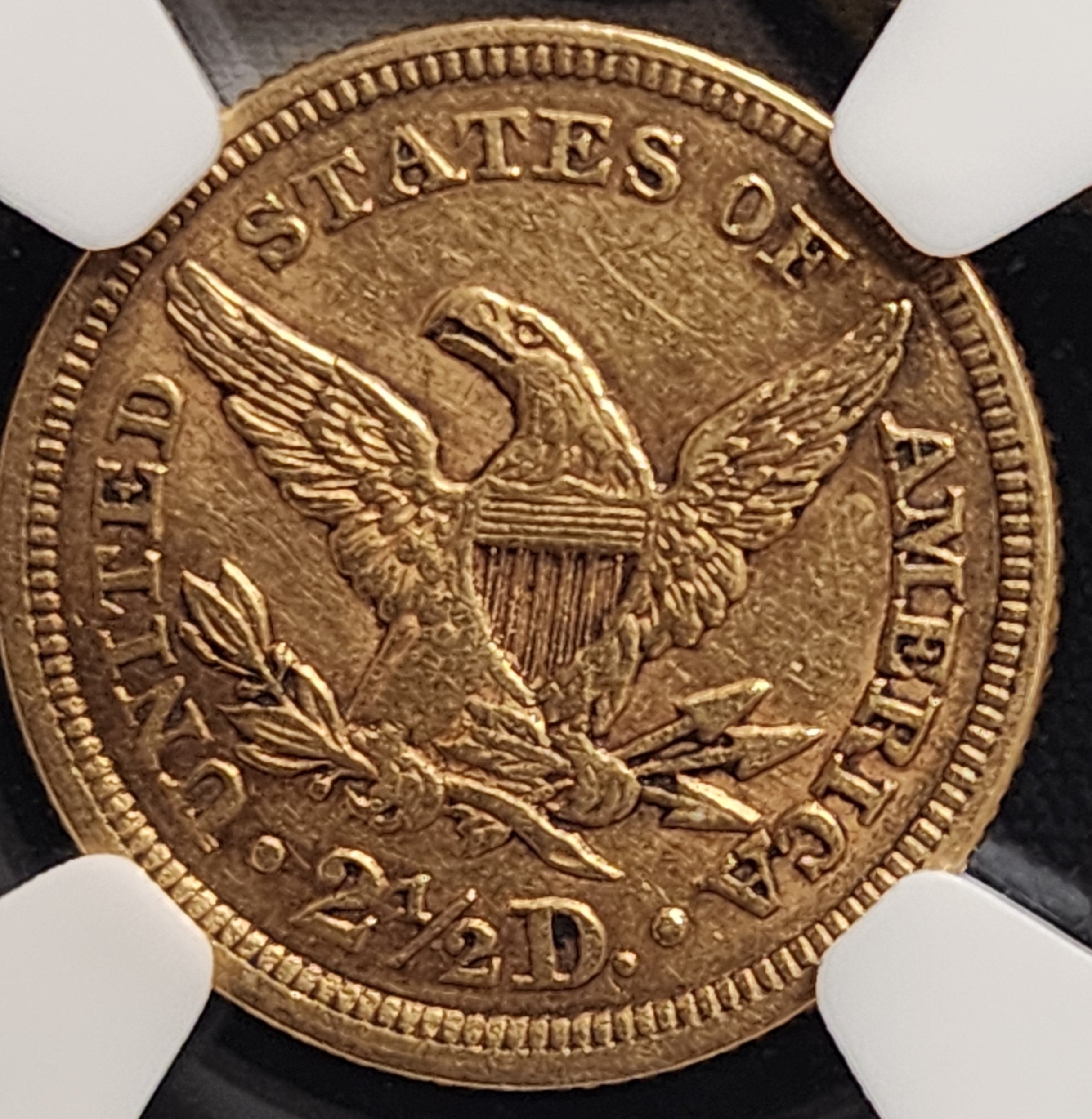 1861 $2.50 Quarter Gold Eagle, Old Reverse, NGC AU-55, Store Sale #G0073.