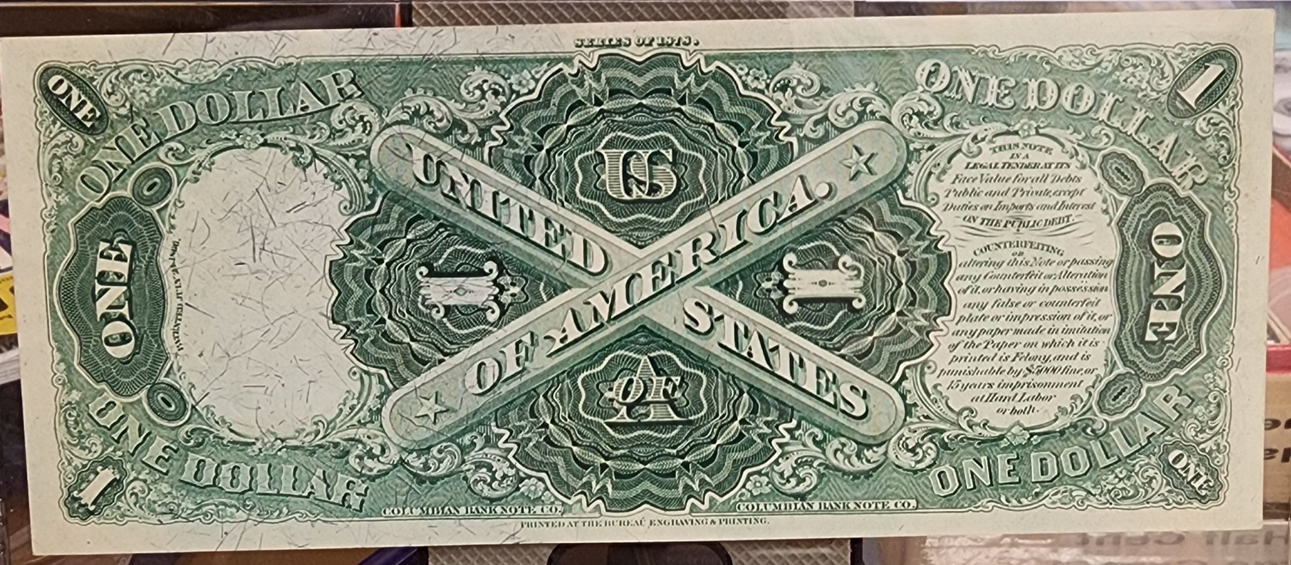 1878 $1 Legal Tender Note, Nice Bold Color, PMG CU-63, EPQ, Store #GLT020.