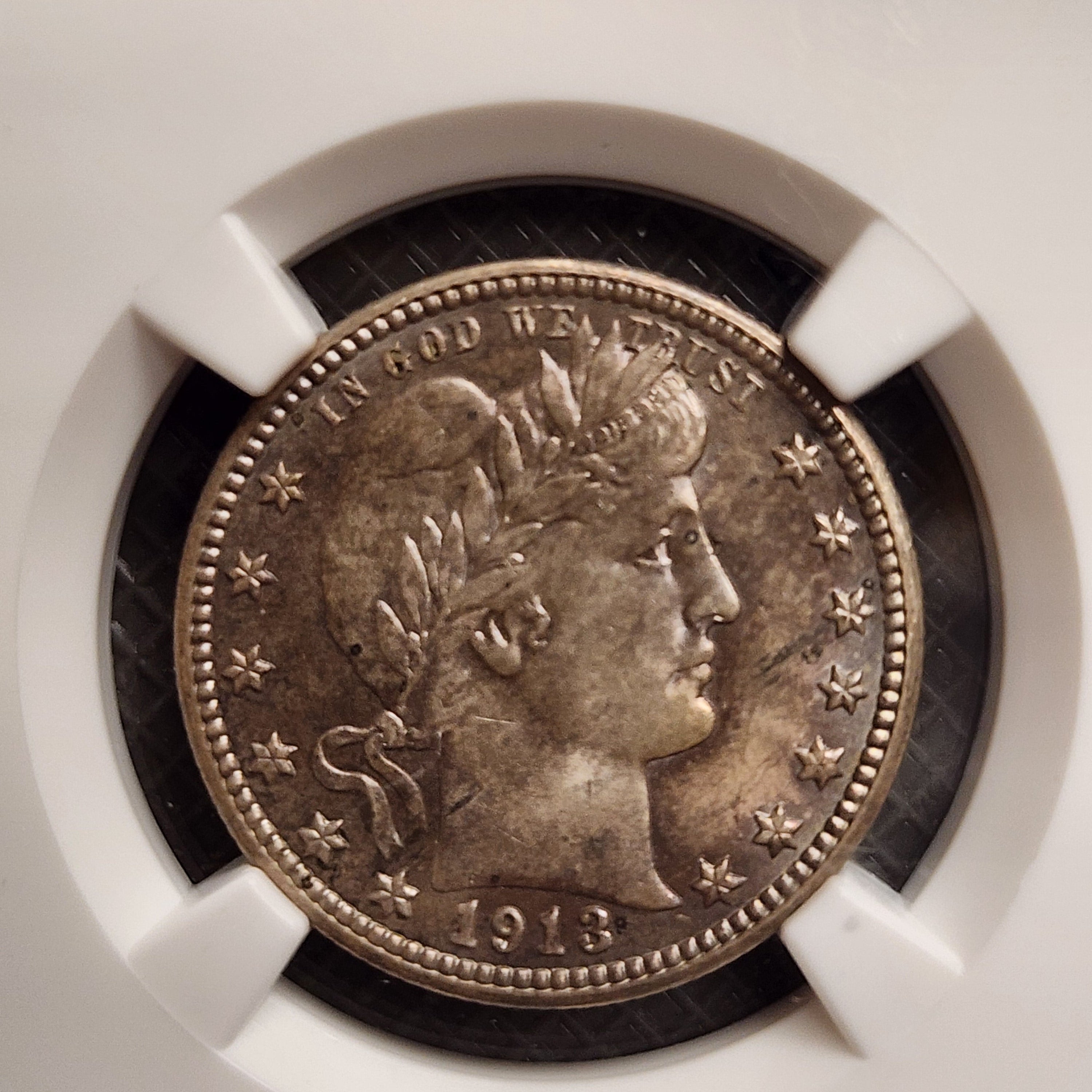 1913-D Barber Silver Quarter, NGC Certified MS-64, Nice Grade, Store #QR738