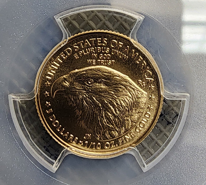2025 $5 Gold American Eagle, 1/10 Gold Coin, PCGS Graded MS-70. Store