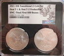 2021 American Silver Eagle, 2 Coin Set, Type 1 & 2, NGC Holder, Store SALE