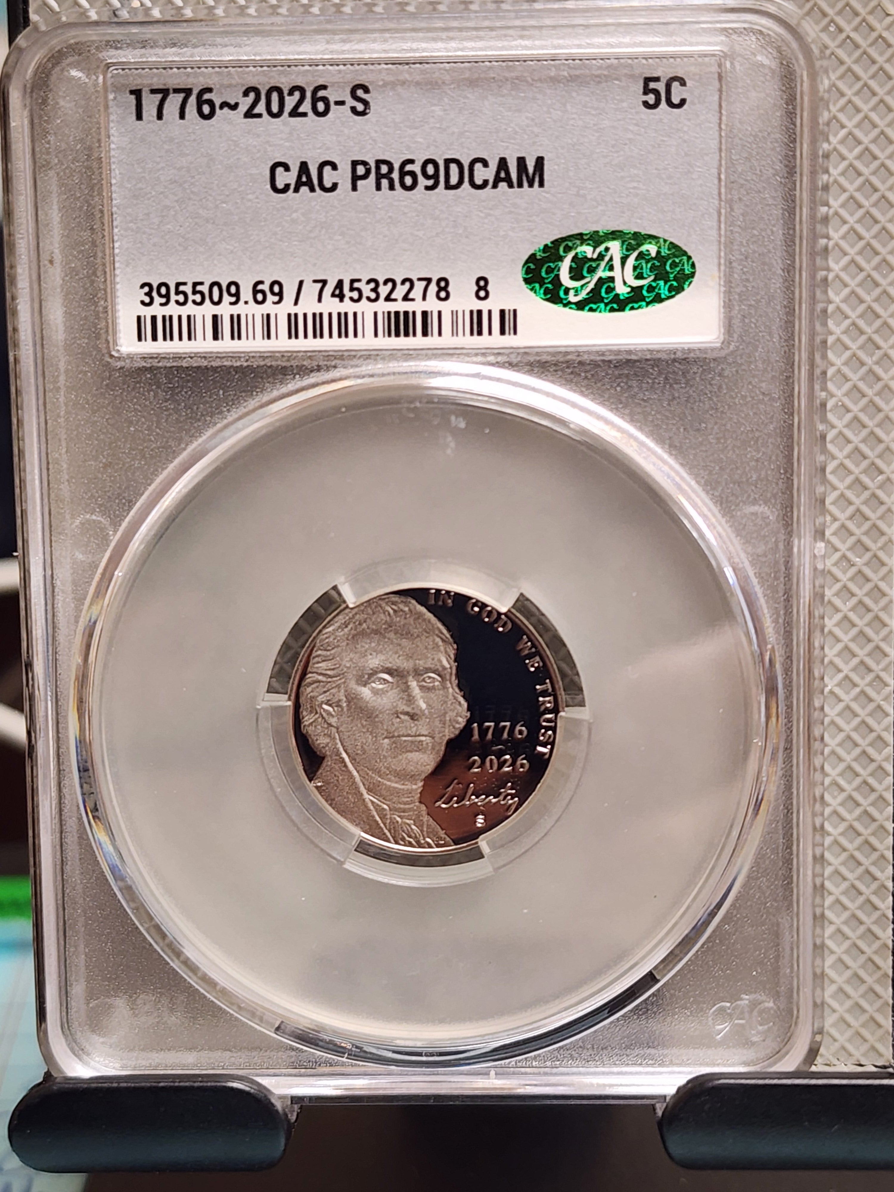 2026-S Jefferson Nickel, (1776-2026), CAC PR69 DCAM, Store #NL674.