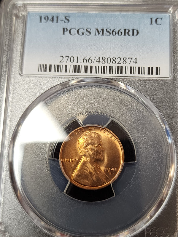 1941-S Lincoln Cent, PCGS MS66RD, Store #GCT014
