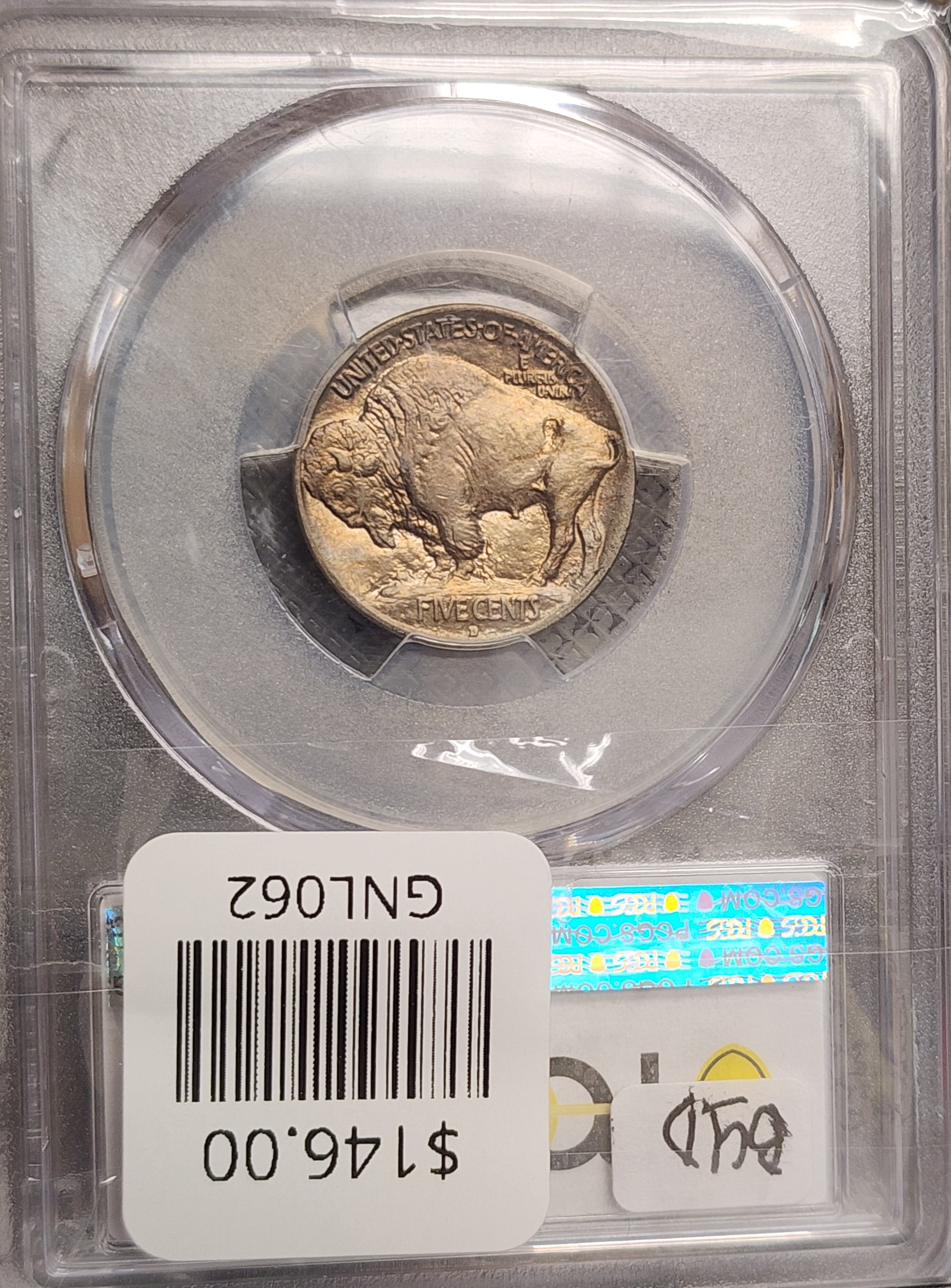 1913-D Buffalo Nickel, Type-1, PCGS Graded MS-62, Store SALE #GNL062.