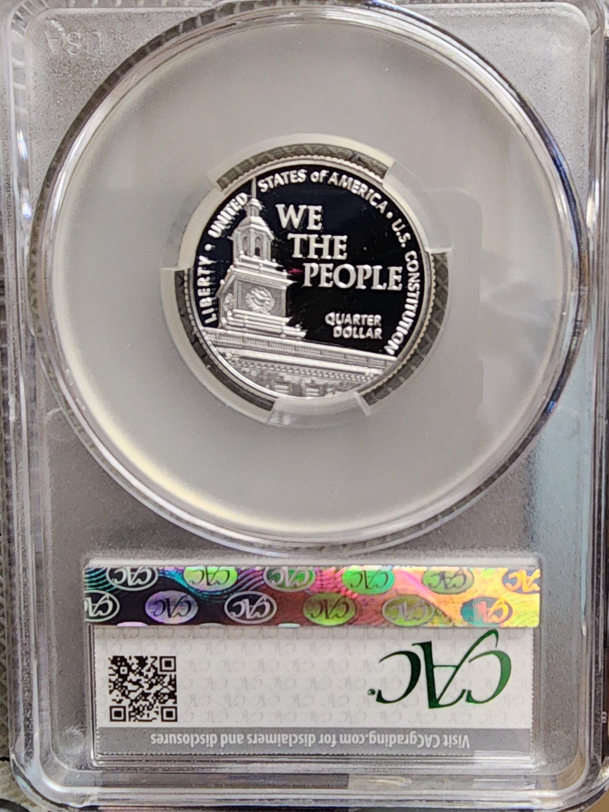 1776-2026-S Silver, U.S. Constitution Quarter, CAC PR-70, Store#QR1944.