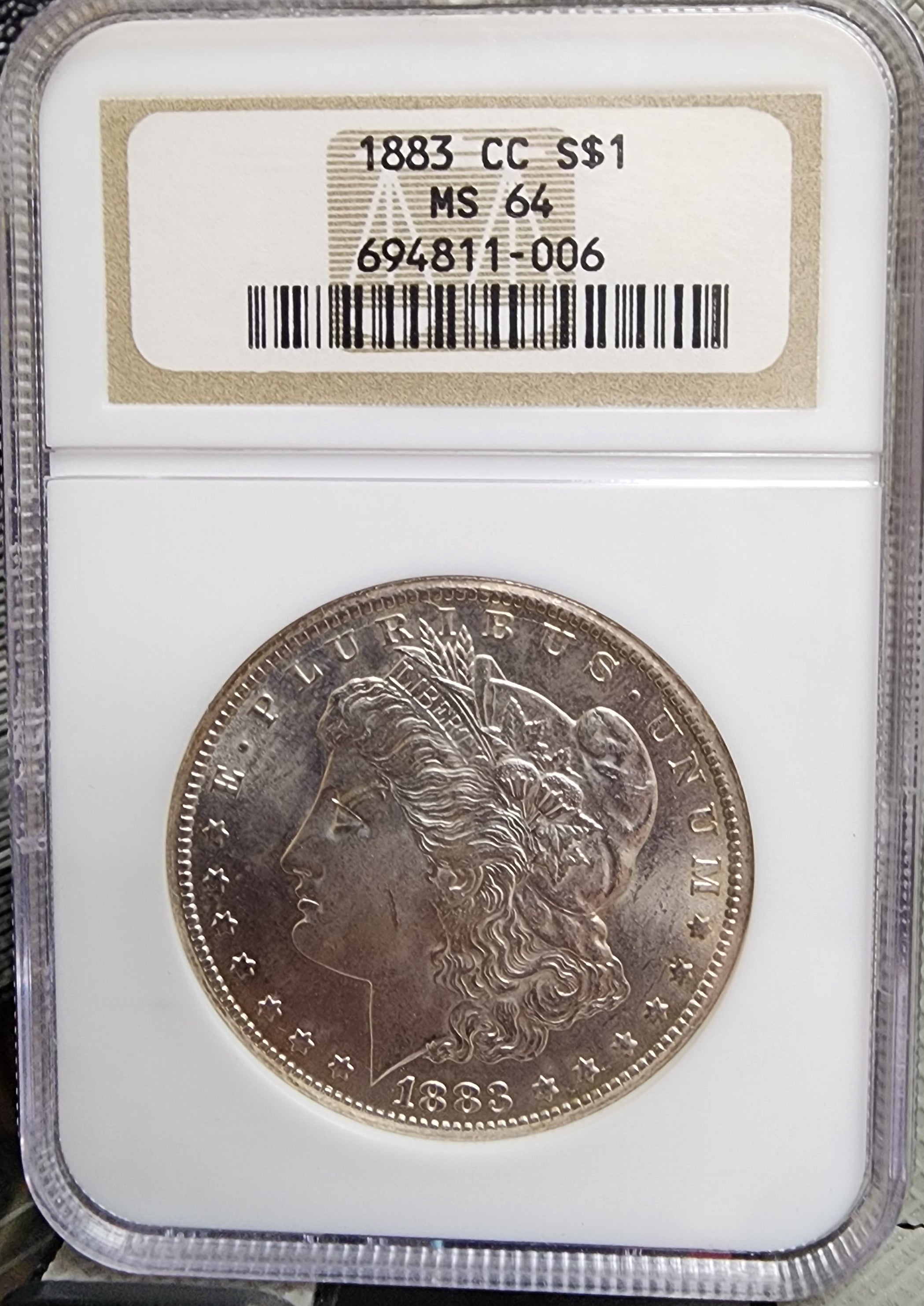 1883-CC Morgan Silver Dollar., NGC MS-64, Uncirculated, Store Sale #DR025.