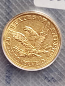 1846 $5 Half Gold Eagle, Large Date, ICG AU-58, Gold Coin, Store Sale