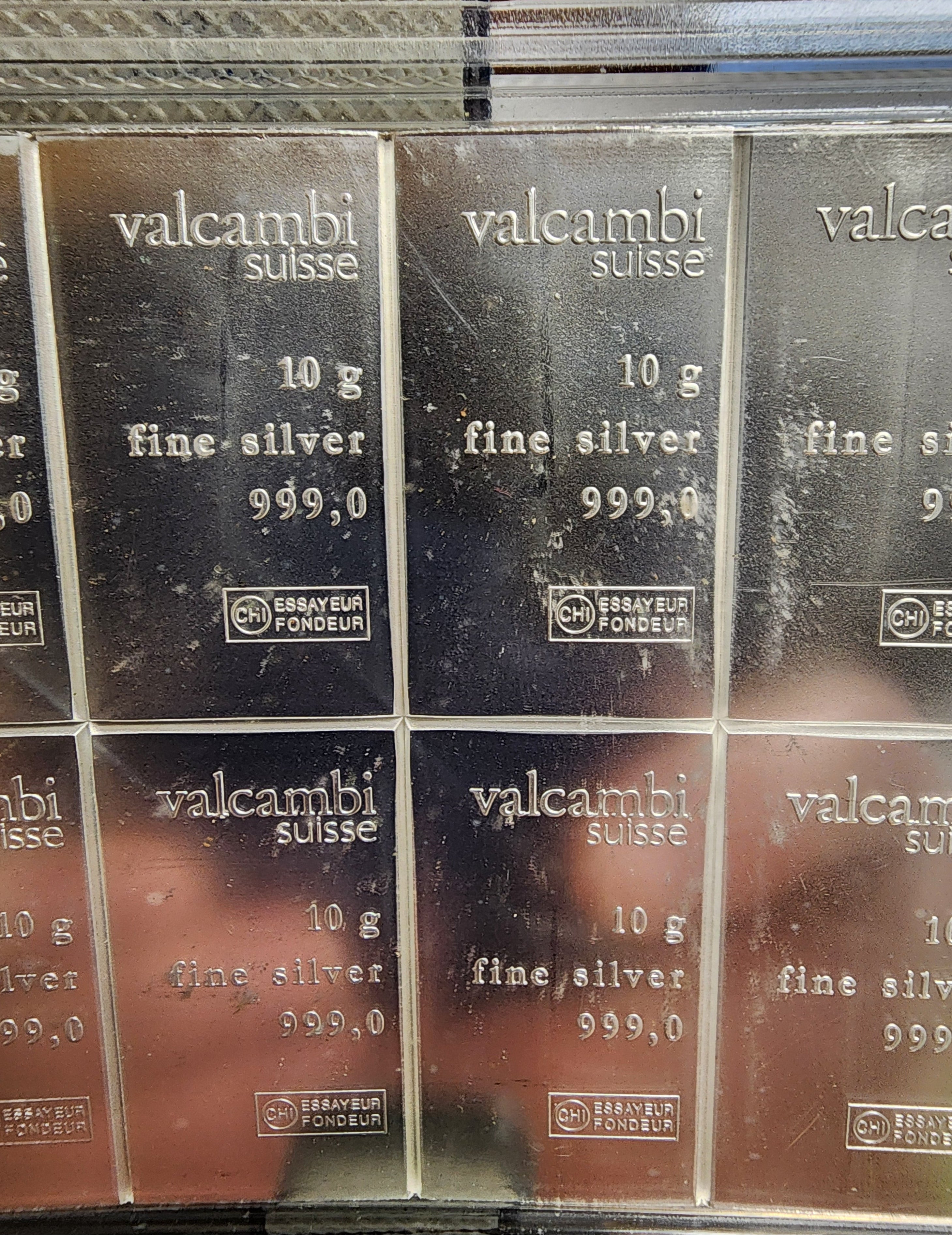 Valcambi Suisse, CombiBar, 100 Grams, 10 each 10 Gram Bar. Store #SR009.