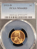1953-D Lincoln Cent, PCGS MS66RD, Store