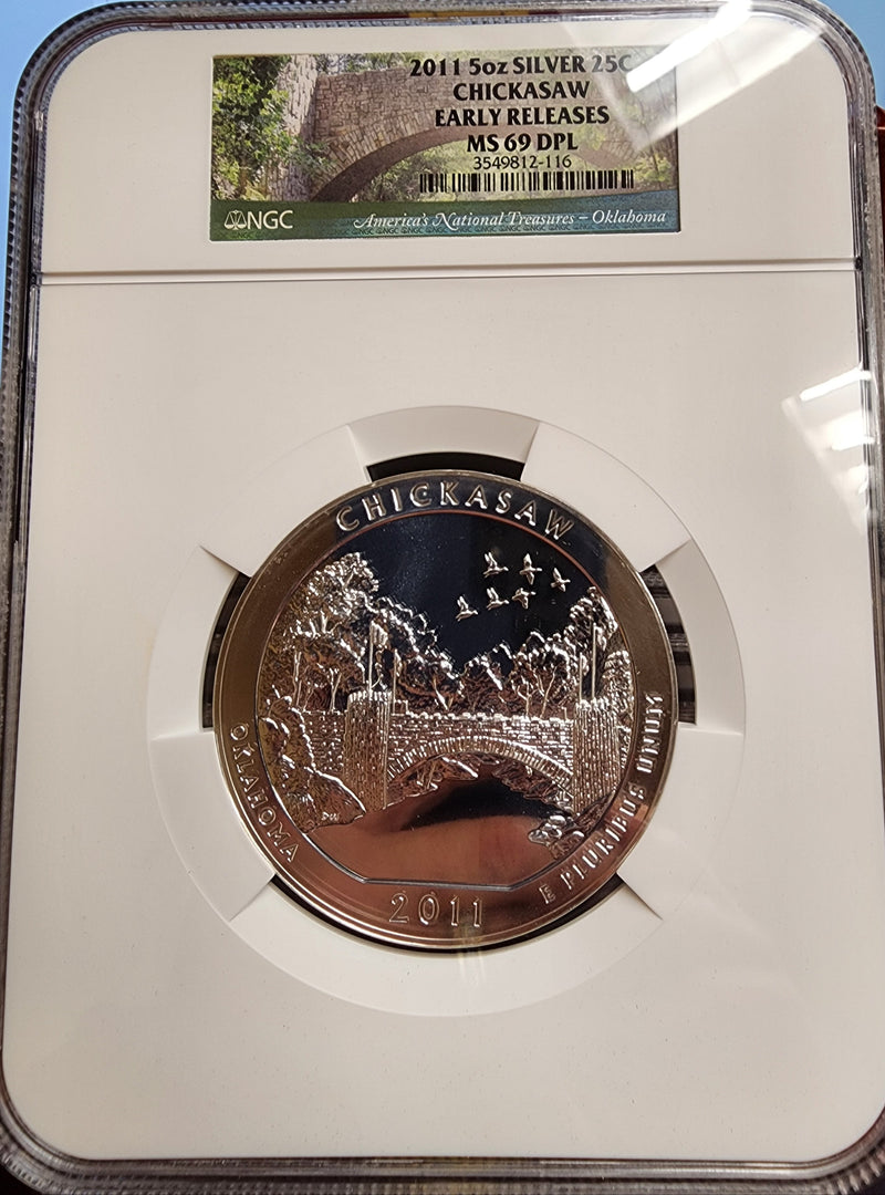 2011 National Park, 5 Troy Ounce Silver, 5 Coin Set, NGC MS-69, Store Sale