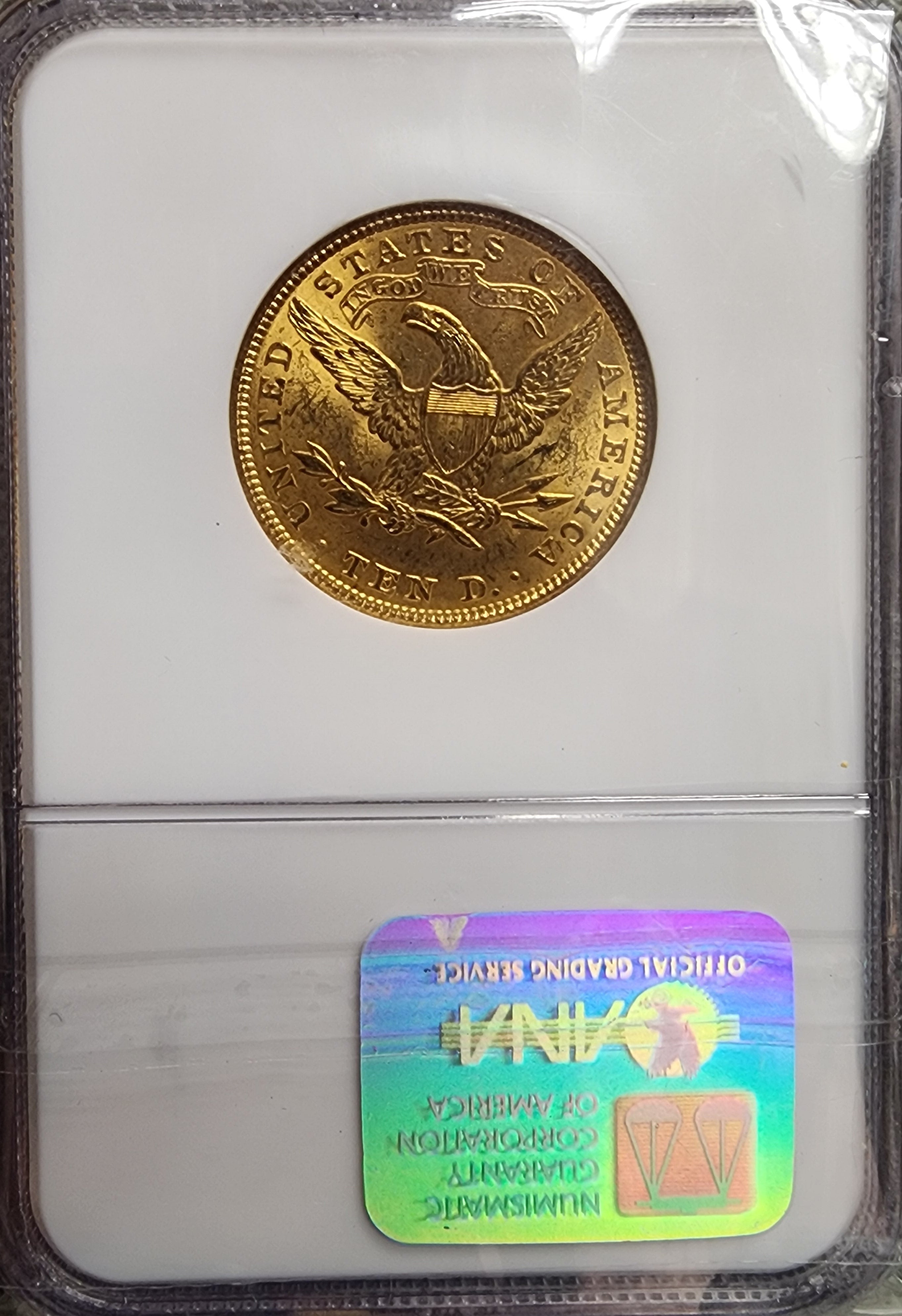 1907 $10, Gold Eagle, Certified and Graded, NGC MS-63, Store Sale #G0139.