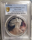 1995-W American Silver Eagle., PROOF Strike., 'KEY'., PCGS PF69., Store GSE036.