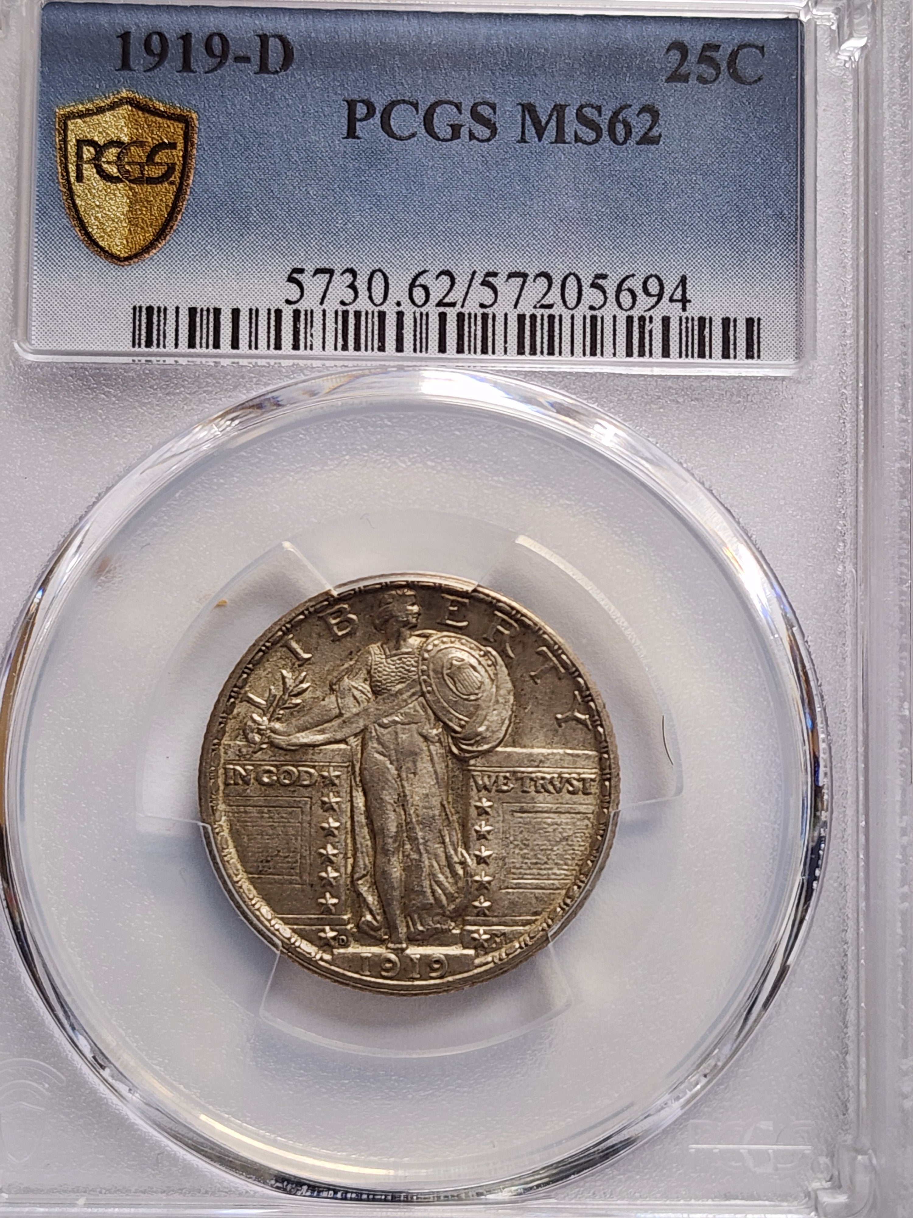 1919-D Standing Liberty Quarter, PCGS MS-62, Great Date, Store Sale #QR1451