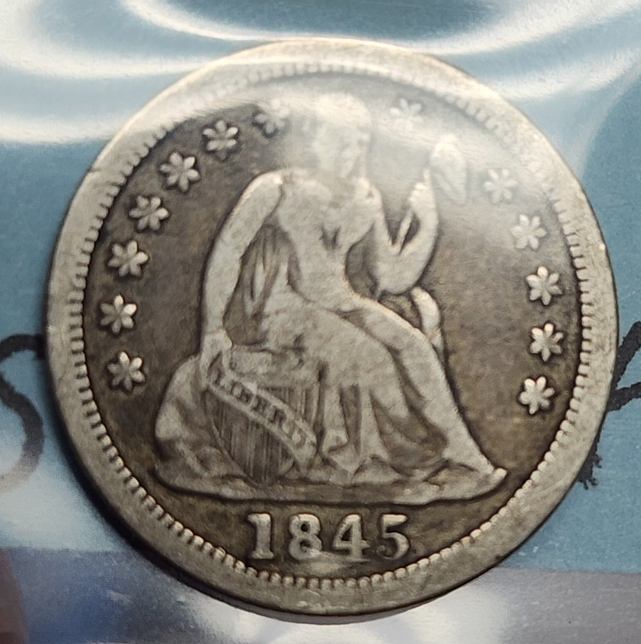 1845 Seated Liberty Dime, Collectible Circulated Coin, Store Sale #DE685.