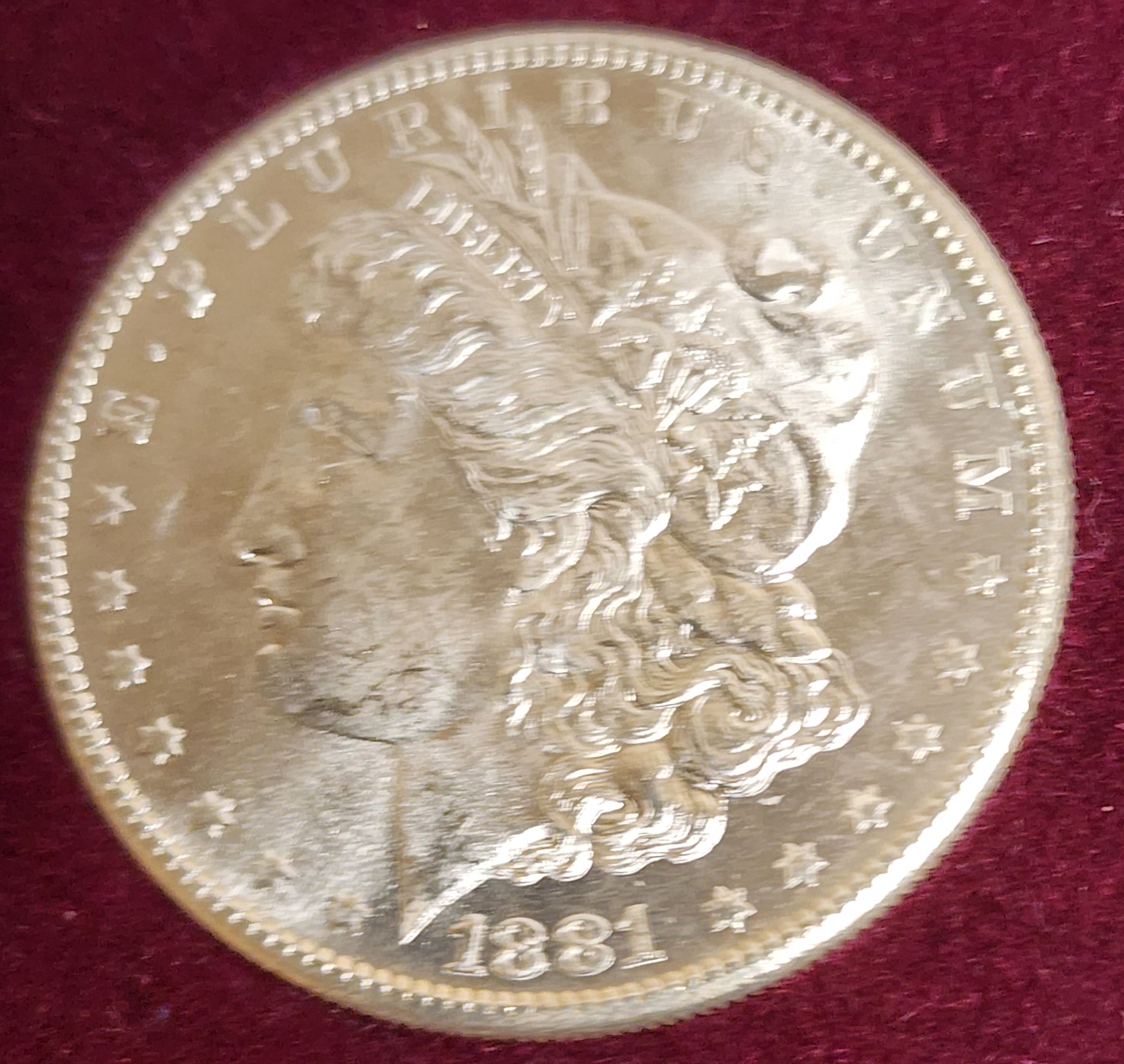 Morgan Silver Dollar, 3 Coin Set, Mint State Uncirculated Coins, Store #DR0206.