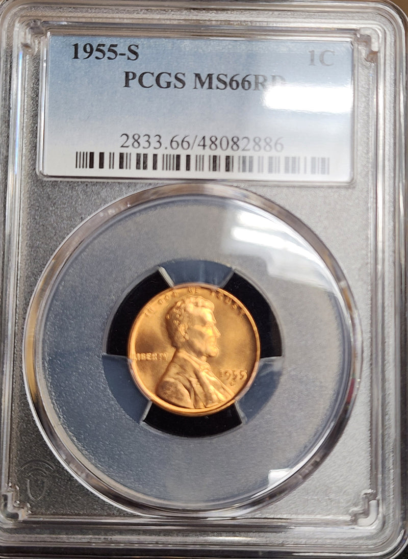 1955-S Lincoln Cent, PCGS MS66RD, Store