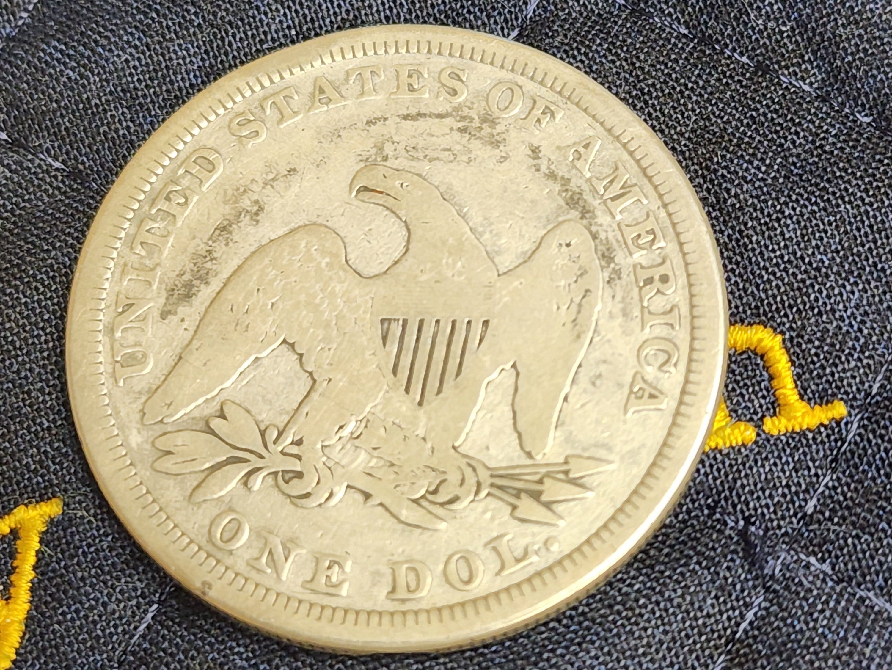 1865 Liberty Seated Silver Dollar, Fine Detailed Coin, Store Sale #DR0529.