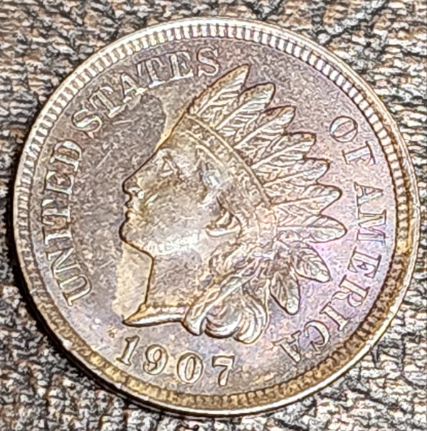 1907 Indian Head Small Cents., Mint State, Uncirculated Coin., Store #CT0532