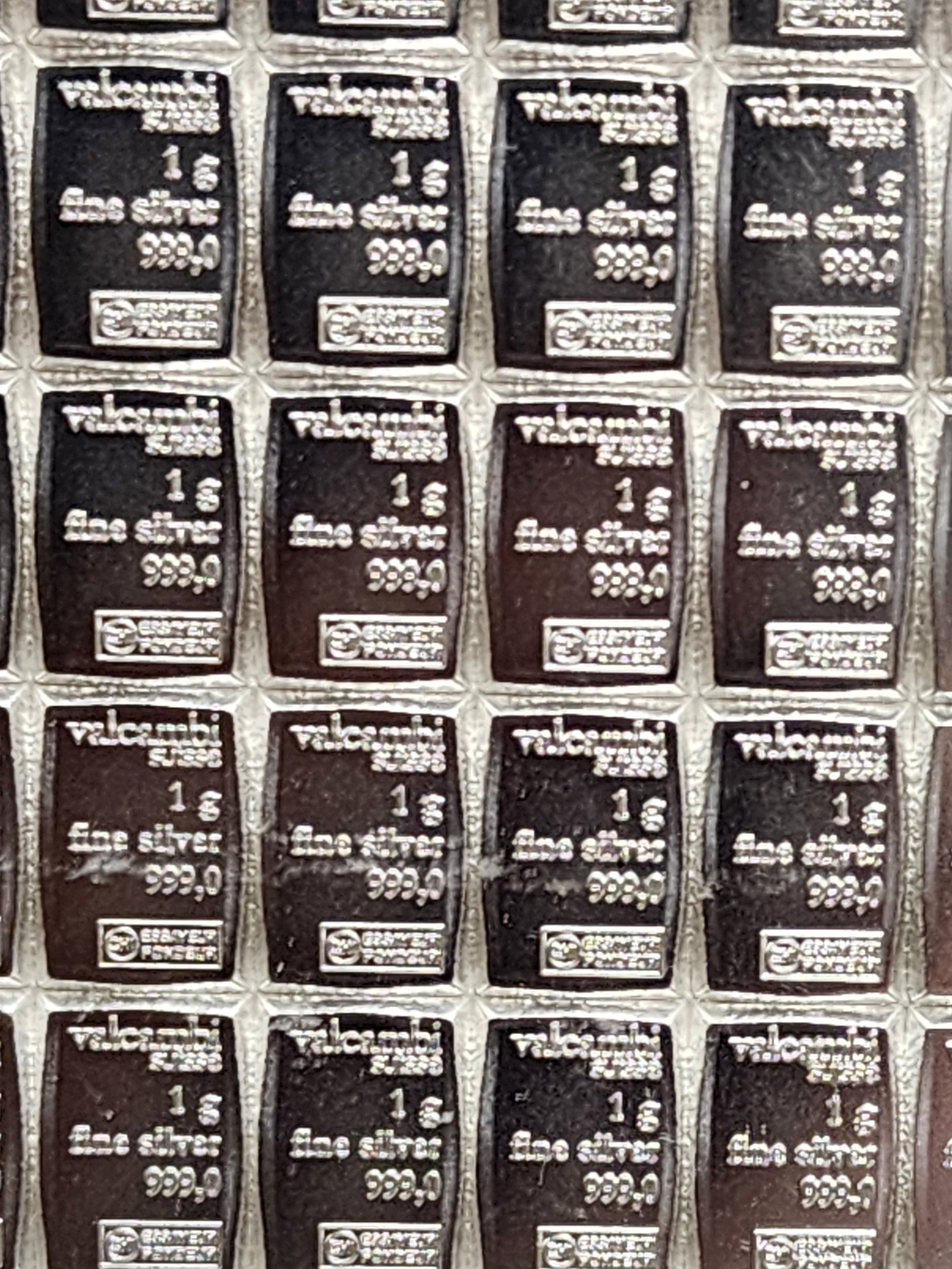 Valcambi Suisse, Silver CombiBar. 100 Gram Bar, 1 each x 100 Grams. #SR008