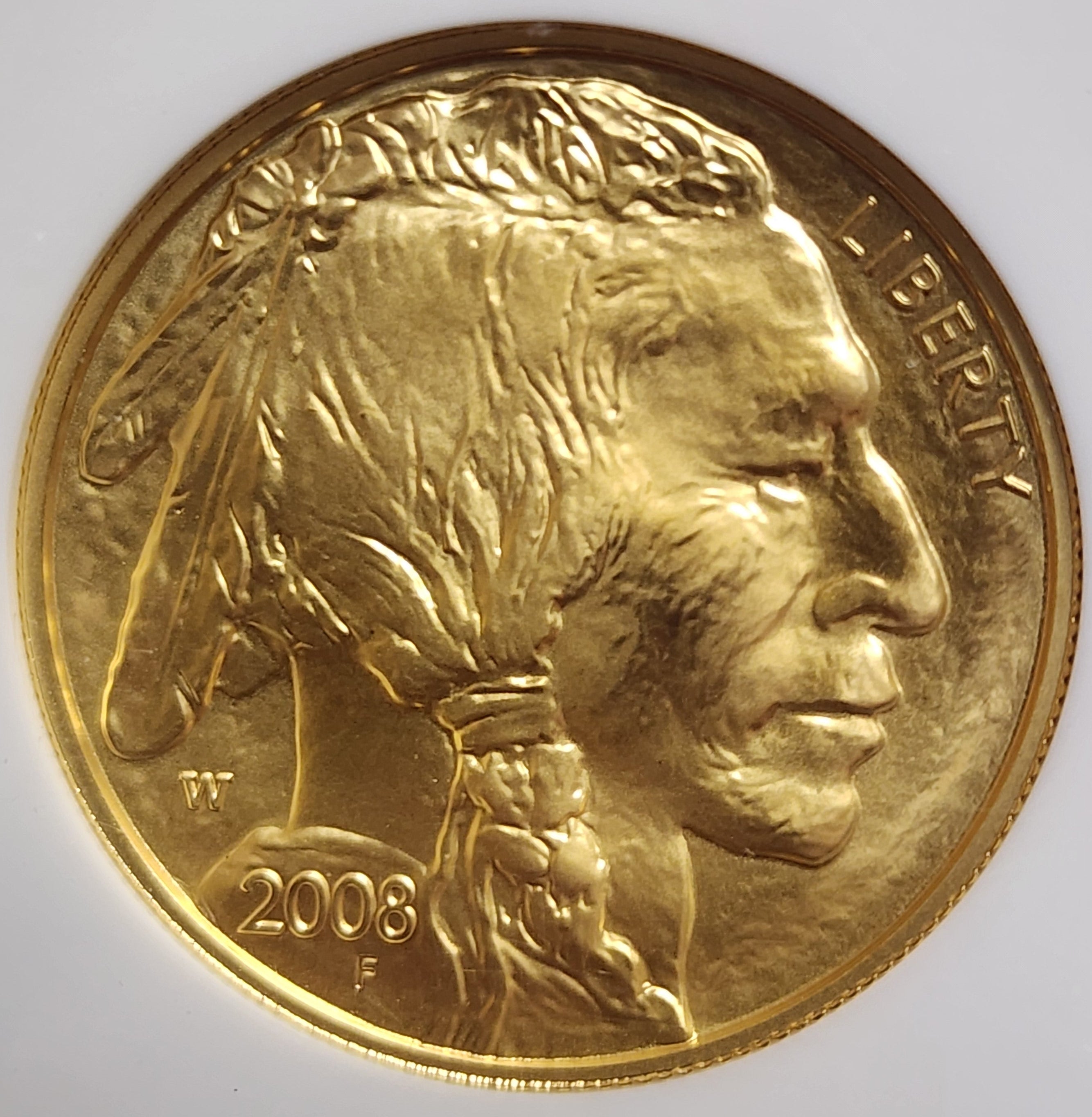 2008-W American Gold Buffalo, Burnished, 1 troy ounce, NGC MS-69, Store #G002.