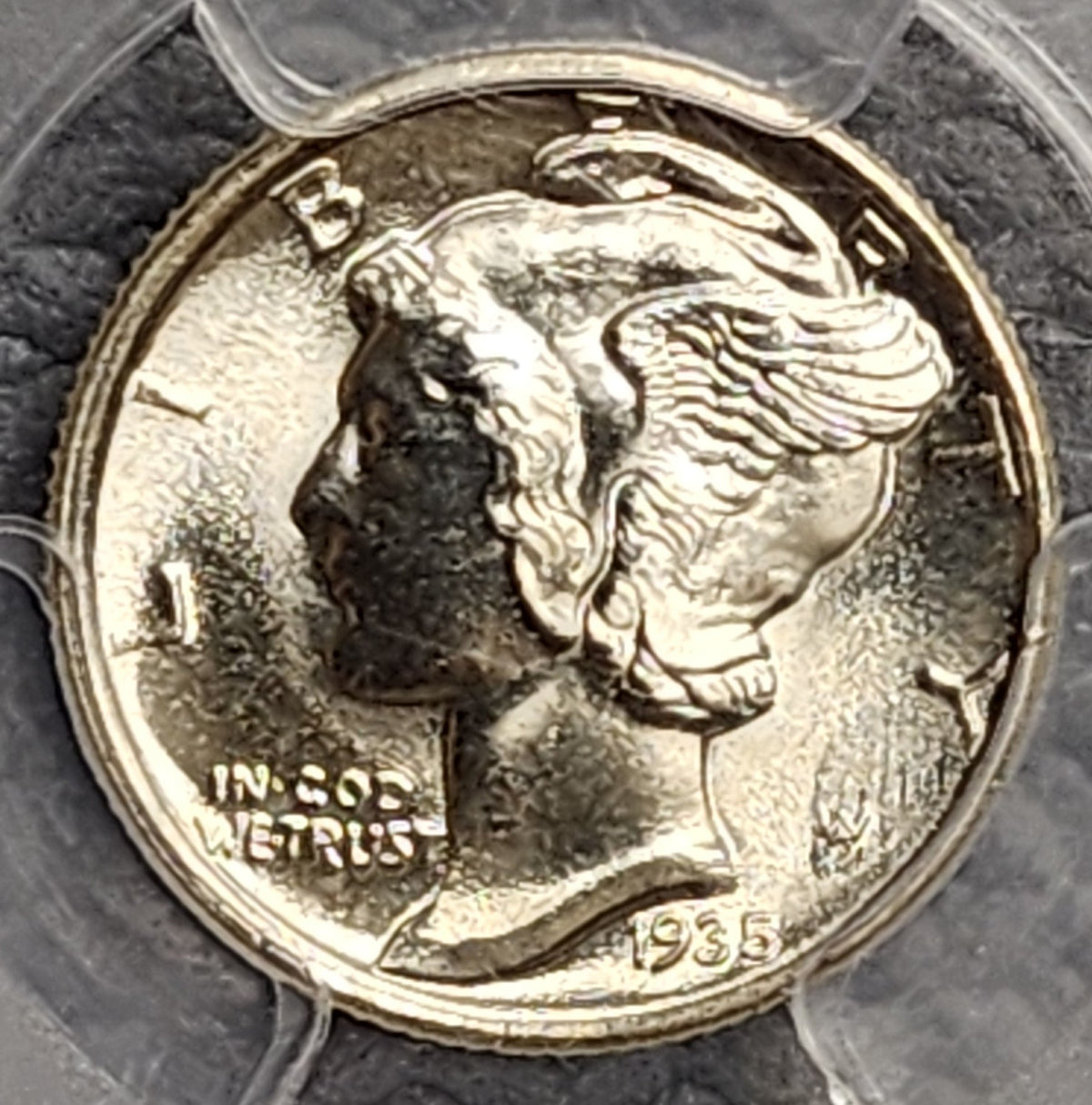 1935 Mercury Silver DIme, PCGS MS-68 "FULL BANDS", 'NICE', Store #DE105.