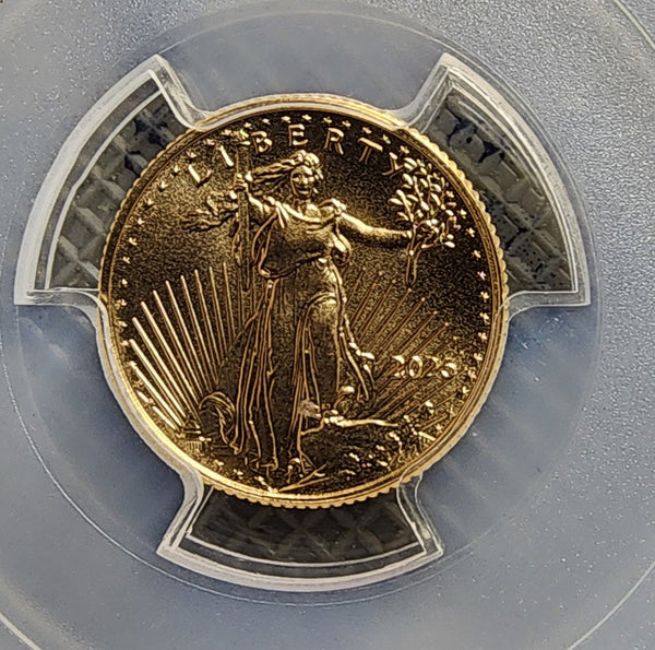 2025 $5 Gold American Eagle, 1/10 Gold Coin, PCGS Graded MS-70. Store #G0004