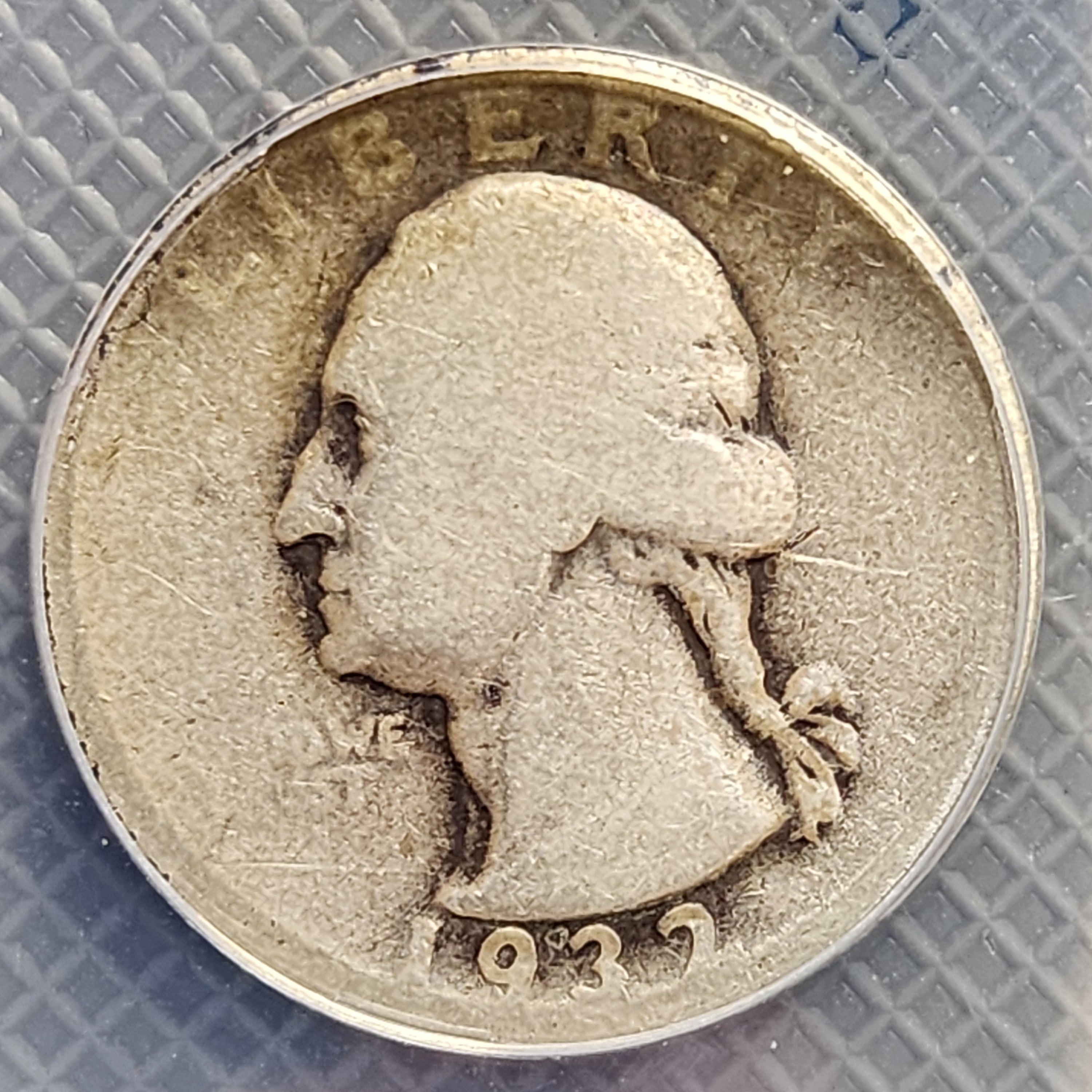 1932-D Washington Silver Quarter, KEY Date Coin, ANACS AG-3., Store #QR1460.