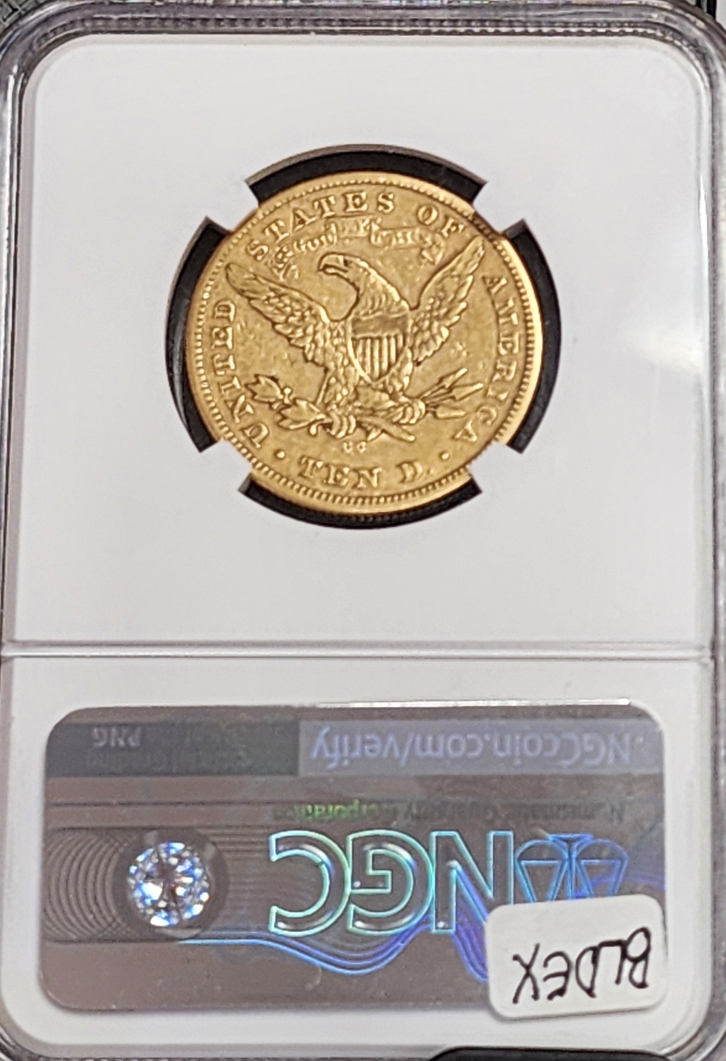 1877-CC $10 Gold Eagle, Pre-1933 Coinage. "Carson City", NGC XF-40, Store #G0176
