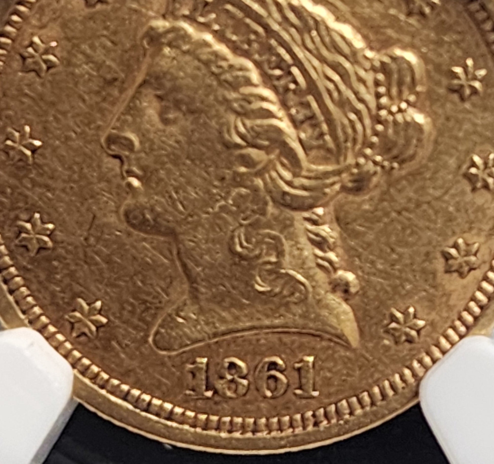 1861 $2.50 Quarter Gold Eagle, Old Reverse, NGC AU-55, Store Sale #G0073.