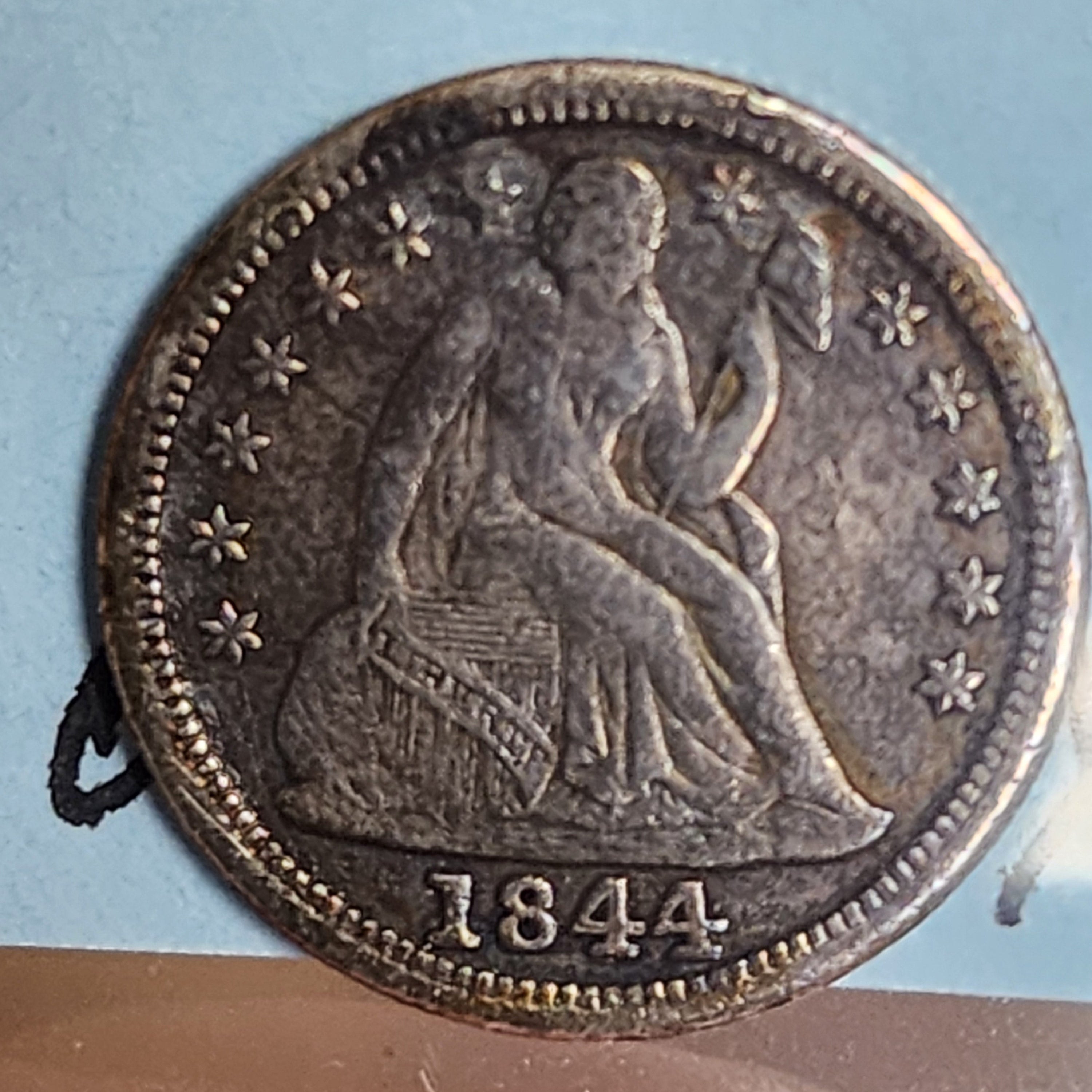 1844 Seated Liberty Dime, Collectible Circulated Coin, Store Sale #DE684.