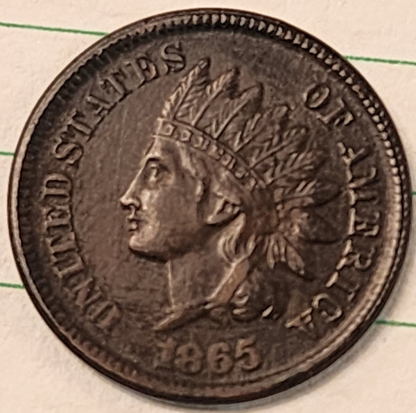 1865 Indian Head Cent, Circulated Affordable Coin, Store #90901