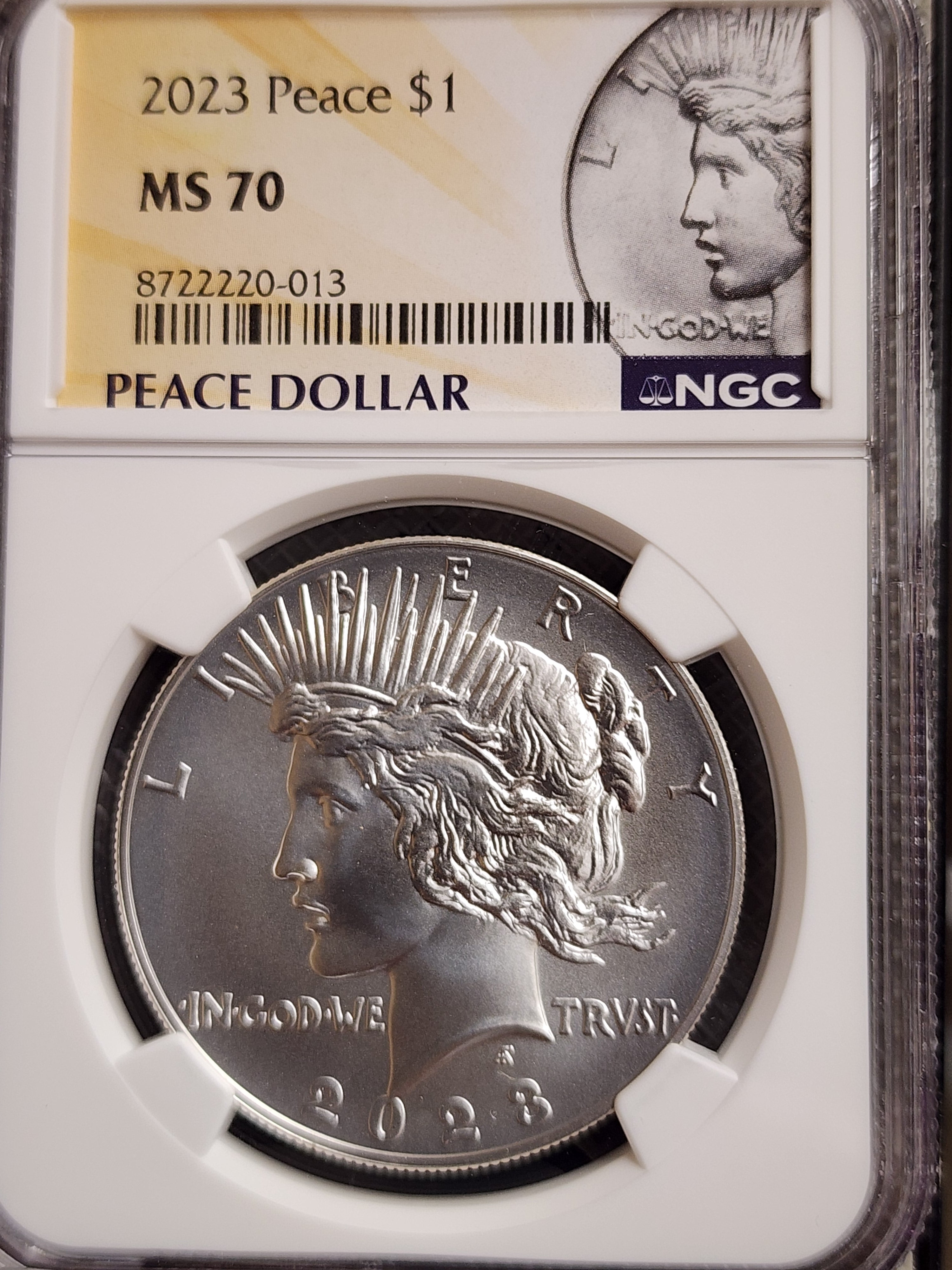 2023 $1 Peace Silver dollar Commemorative, NGC MS 70, Store #GMC343