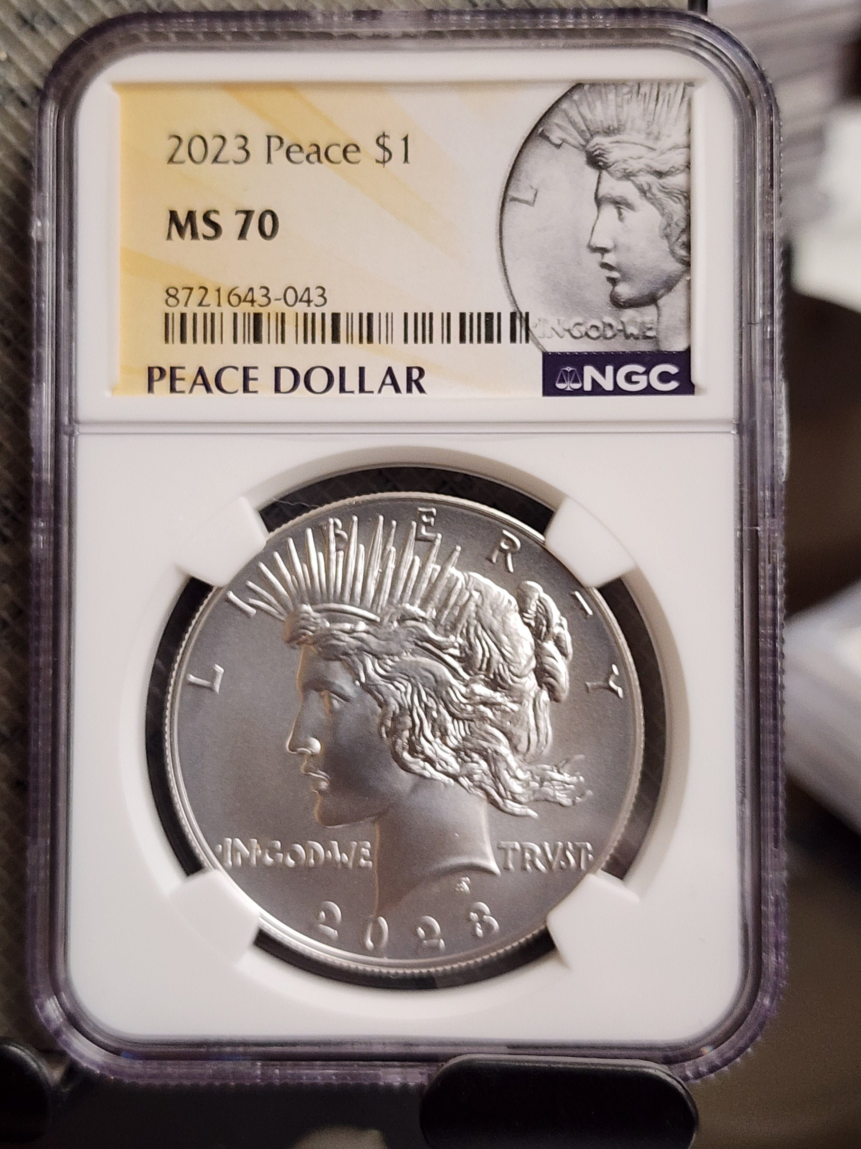2023 $1 Peace Silver dollar Commemorative, NGC MS 70, Store #GMC343