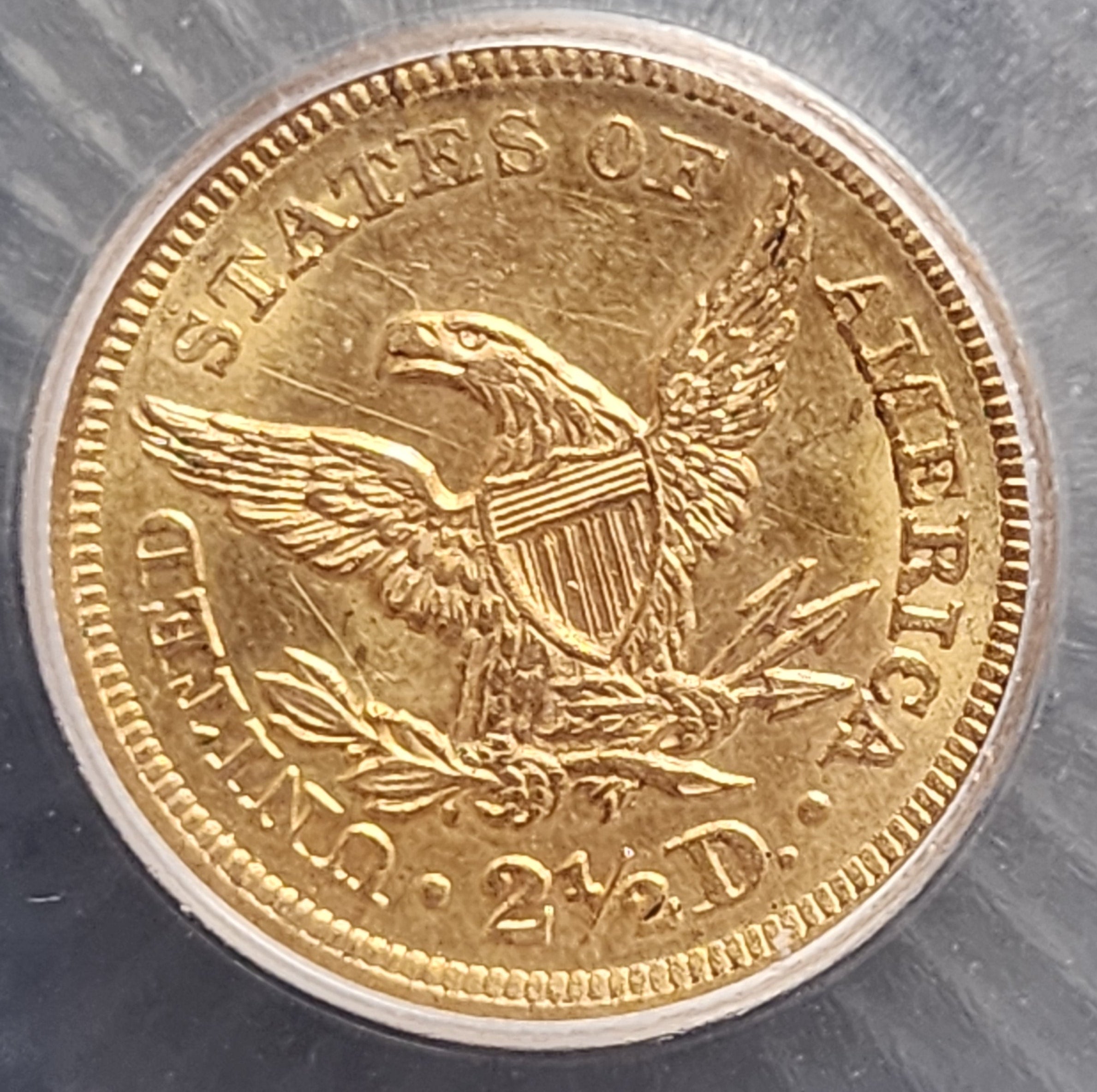 1856 $2.50 Quarter Gold Eagle, ICG MS-64, Gold Coin, Store Sale#G0096.