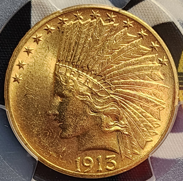 1913 $10, Indian Gold Eagle, PCGS MS-62, Gold Coin, Store Sale#G0094.