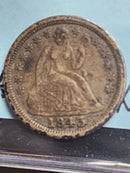 1843 Seated Liberty Dime., Extra Fine Circulated Coin., Store