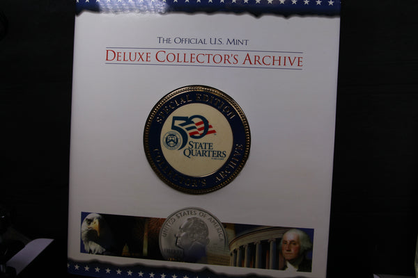 50 State Quarter, Deluxe Collector Archive Album, Complete with "SILVER" Sate Coins.