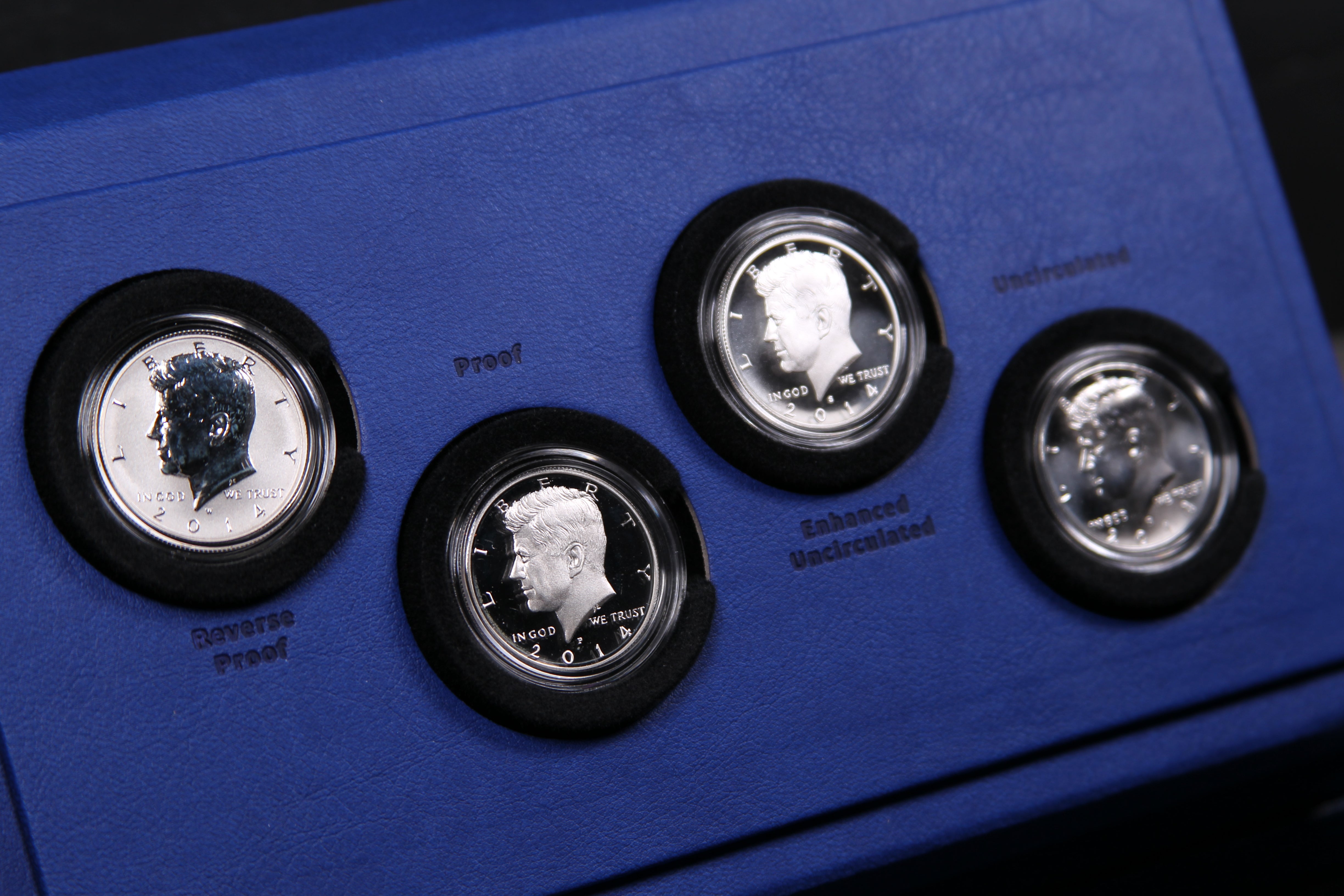 2014 Kennedy Half Dollar, 4 Coin Set. U.S. Mint Issued. #PT039
