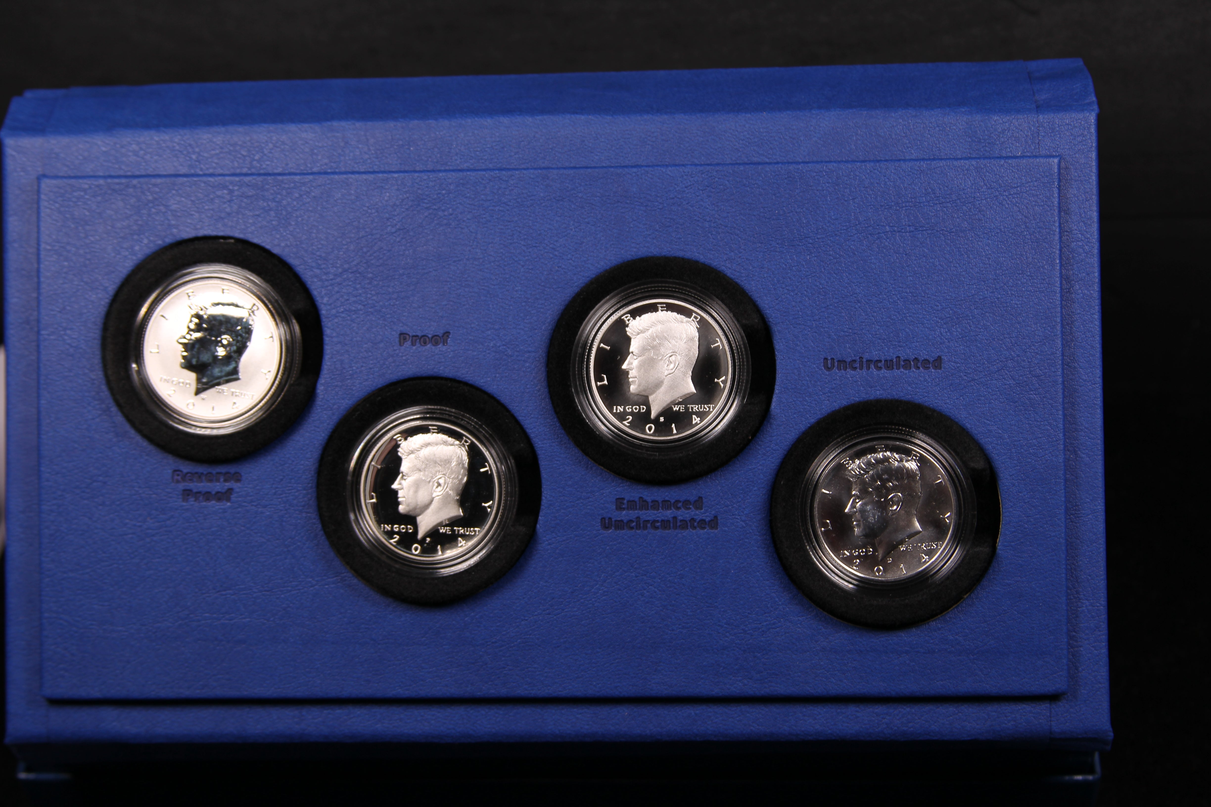 2014 Kennedy Half Dollar, 4 Coin Set. U.S. Mint Issued. #PT039
