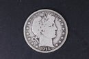 1915 Barber Half Dollar, Very Good Circulated Coin. Store