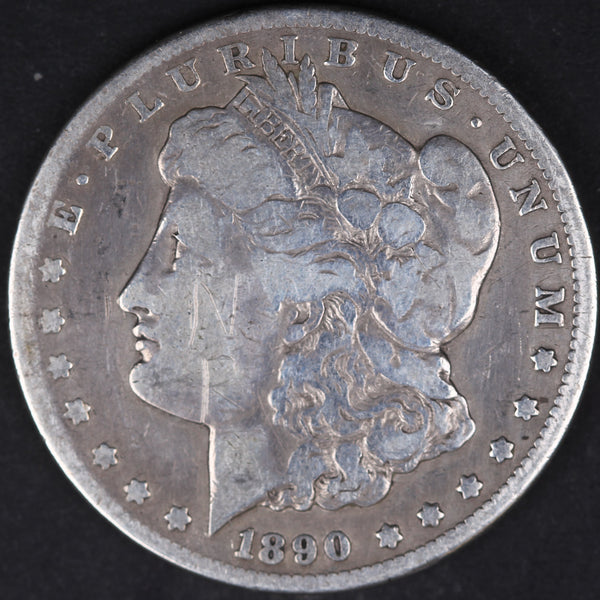 1890-CC Morgan Silver Dollar. Very Good Circulated Coin, Store #DR0345