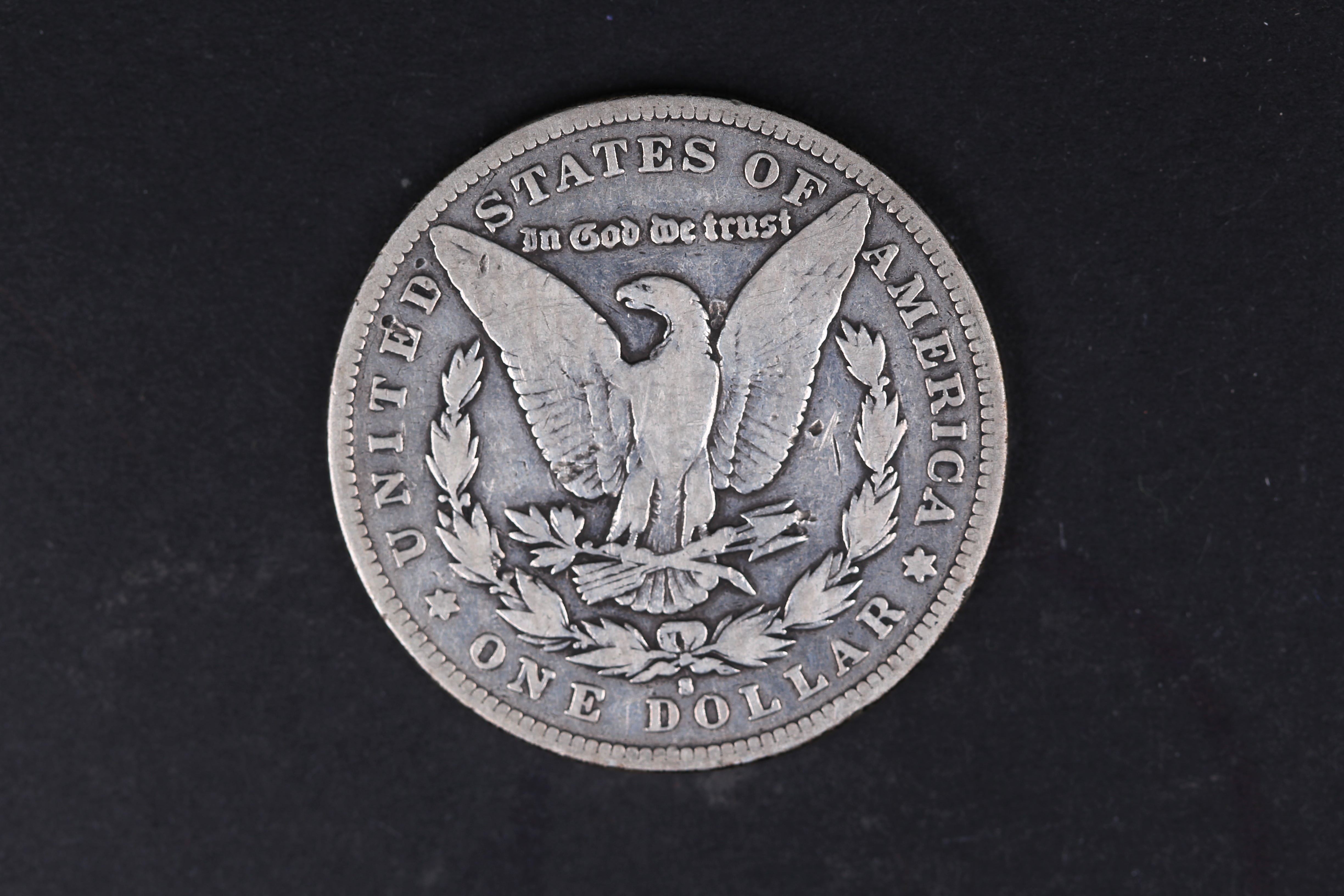 1895-S Morgan Silver Dollar, Very Good Circulated Coin. Store #07758