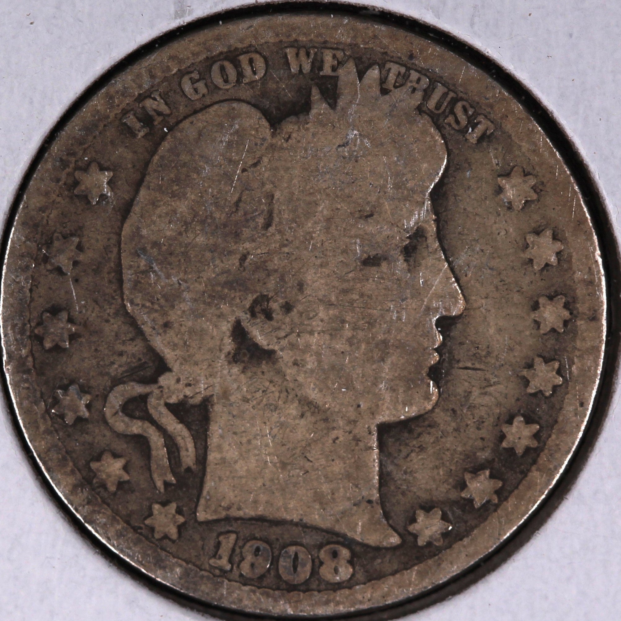 1908-O Barber Quarter, Good Circulated Coin, Store #07848