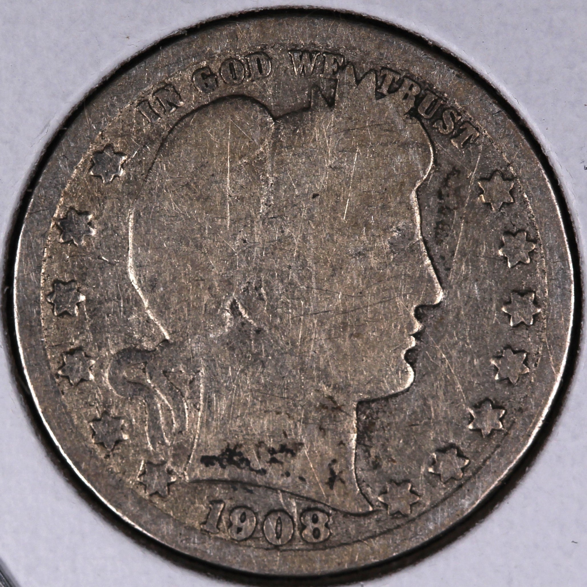 1908-O Barber Quarter, Good Circulated Coin, Store #07852